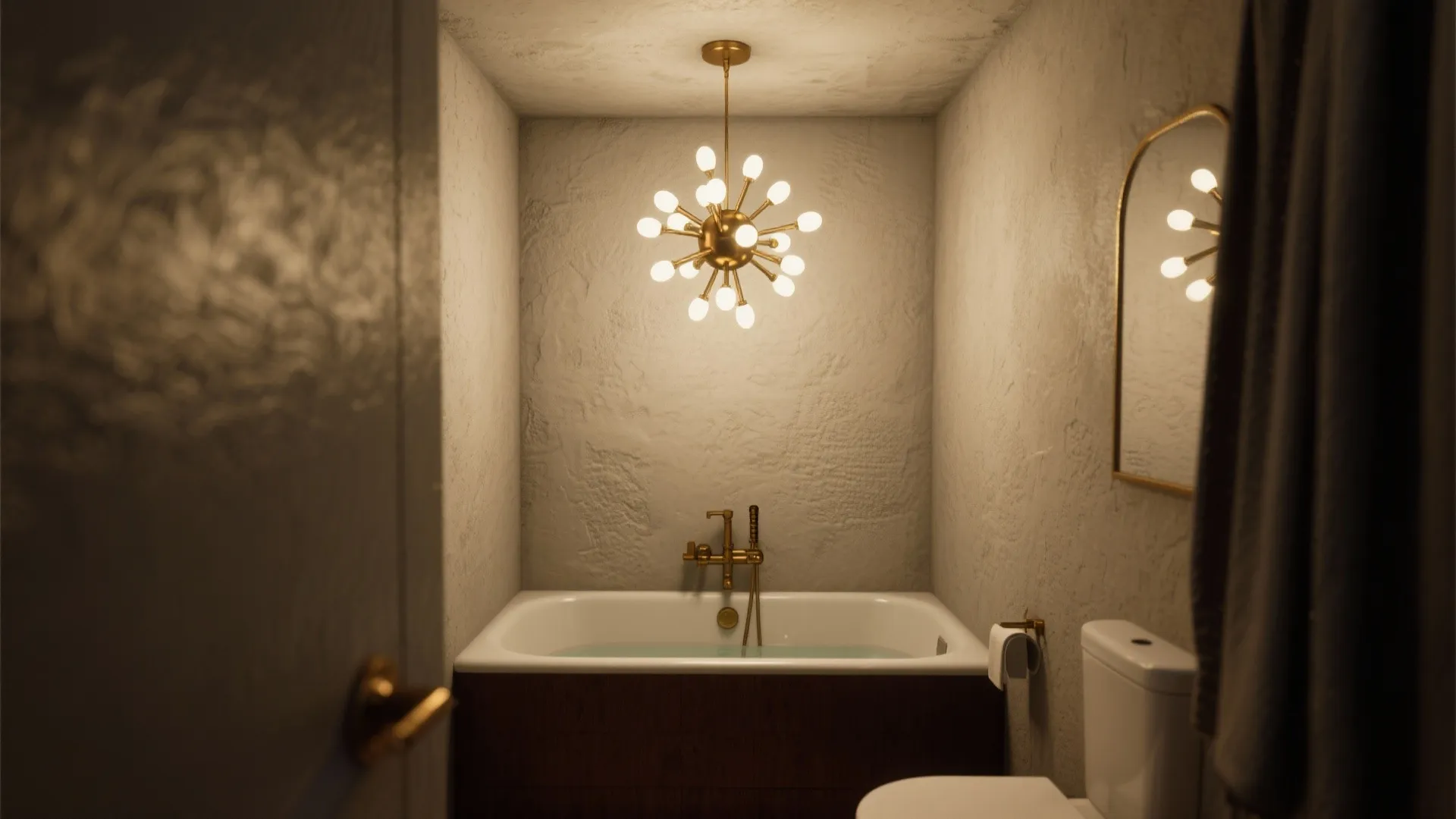 4. Recessed-Style Mini Sputnik Over Tub