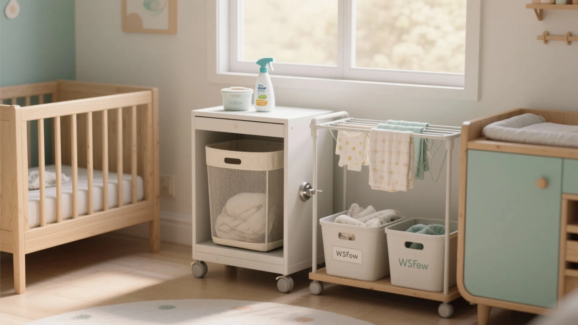 3. Mini Laundry Station on Wheels