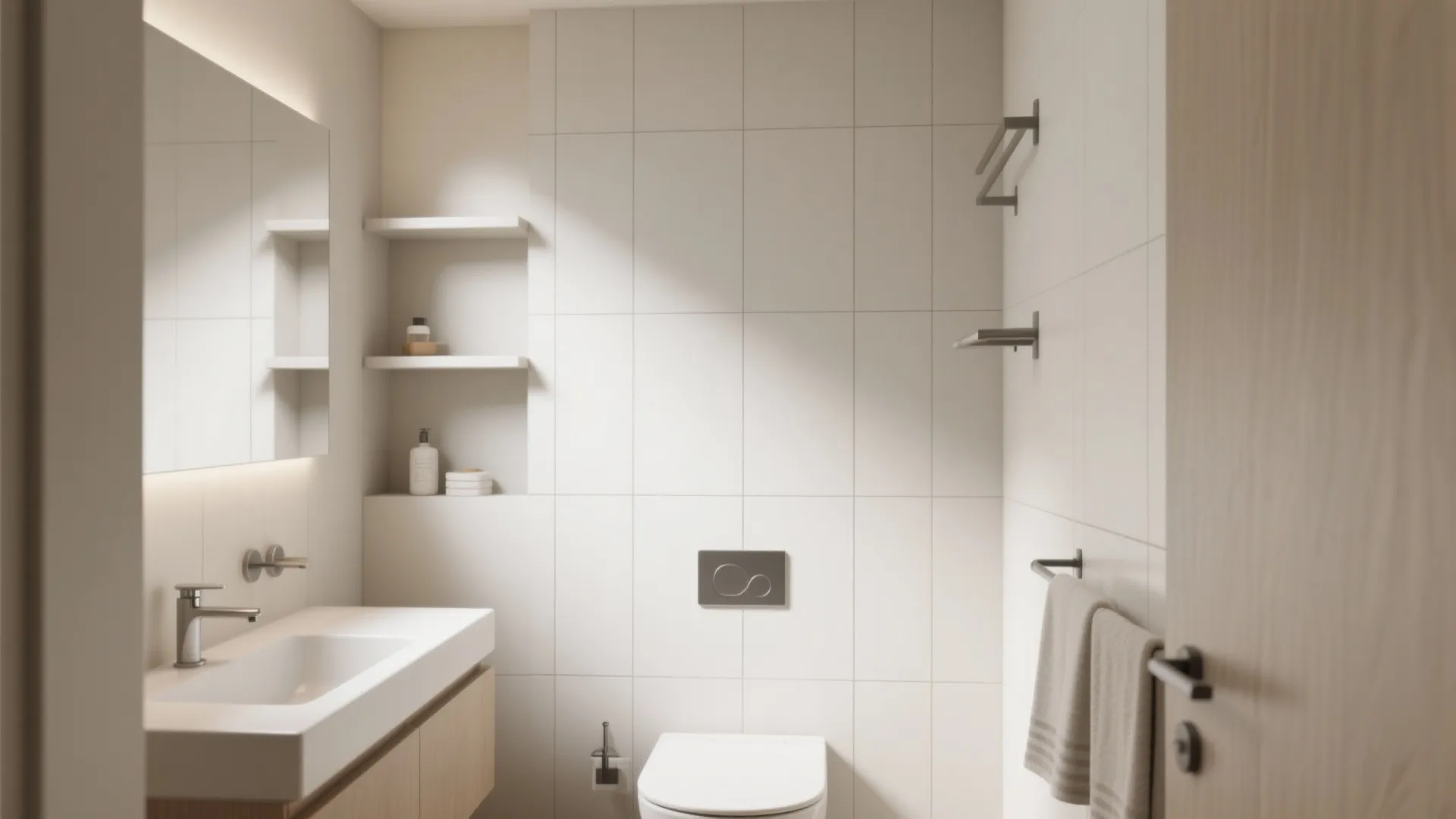 Minimalist tile-led storage