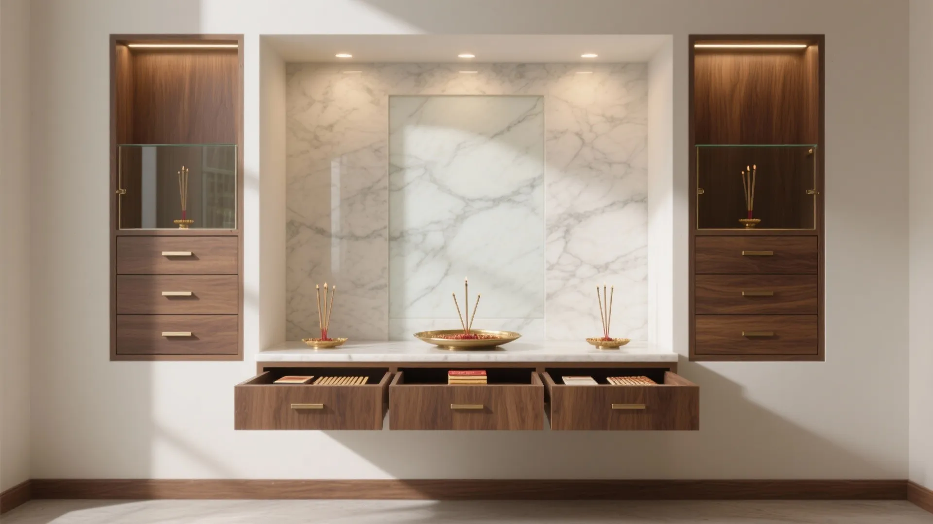 Minimalist storage for calm devotion