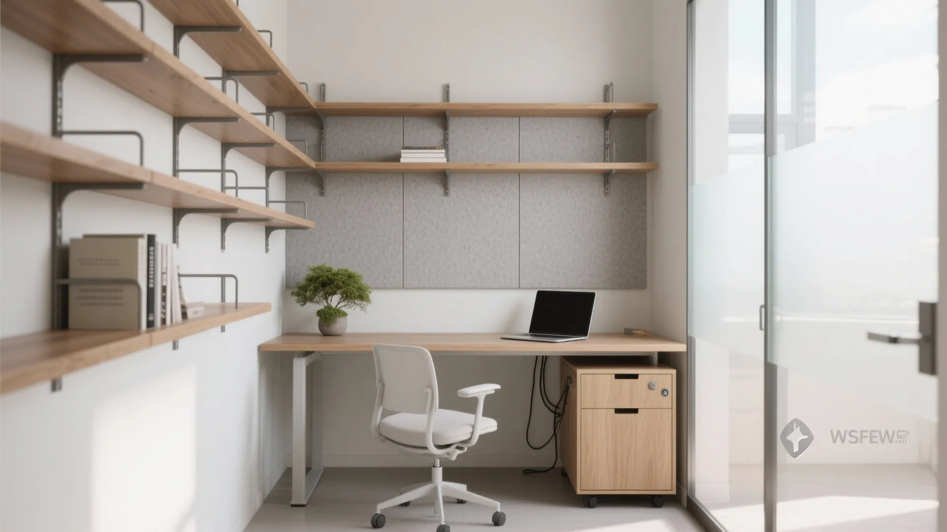 Minimalist storage that frees the desk