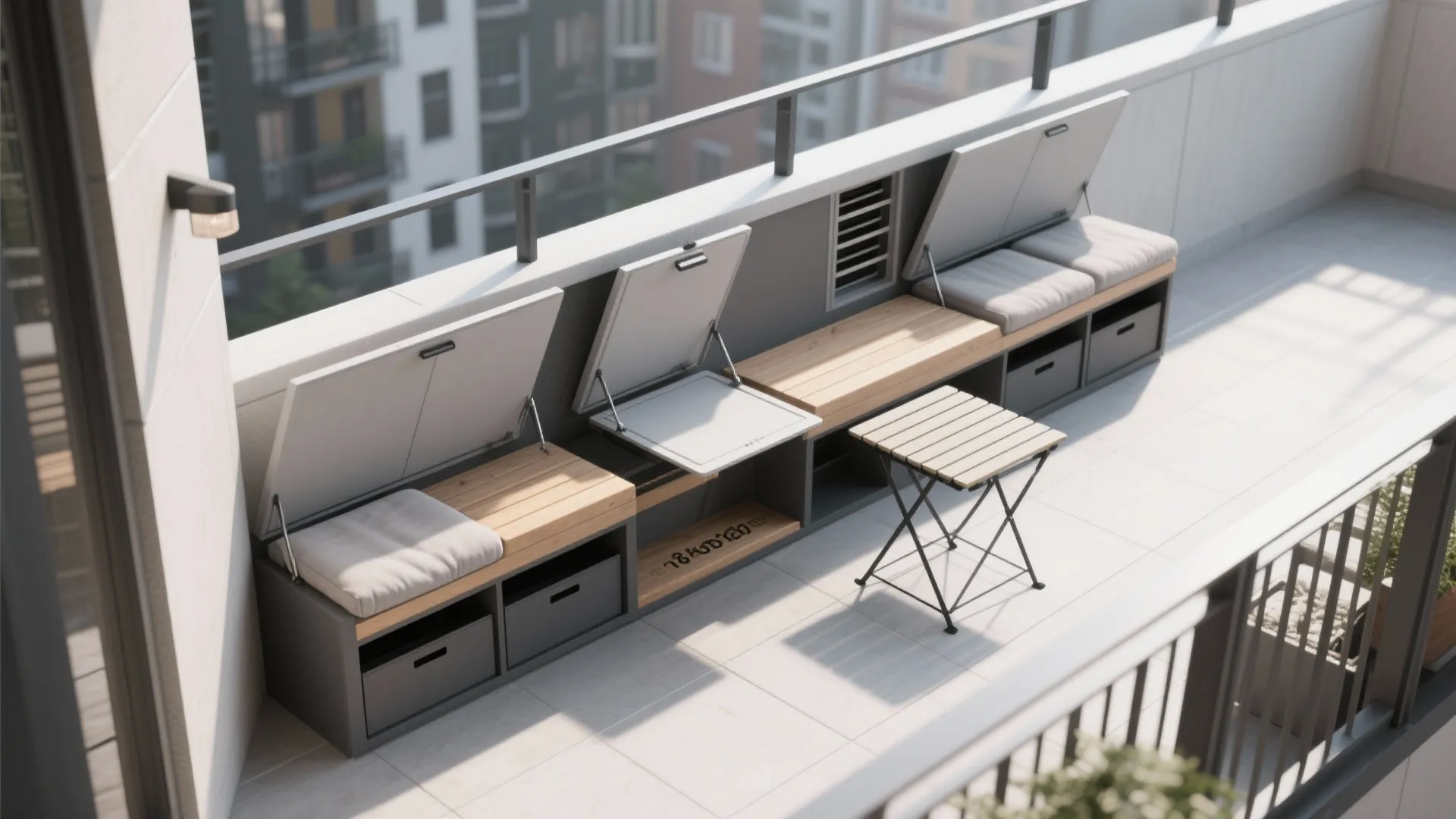 Minimalist Balcony Storage That Disappears