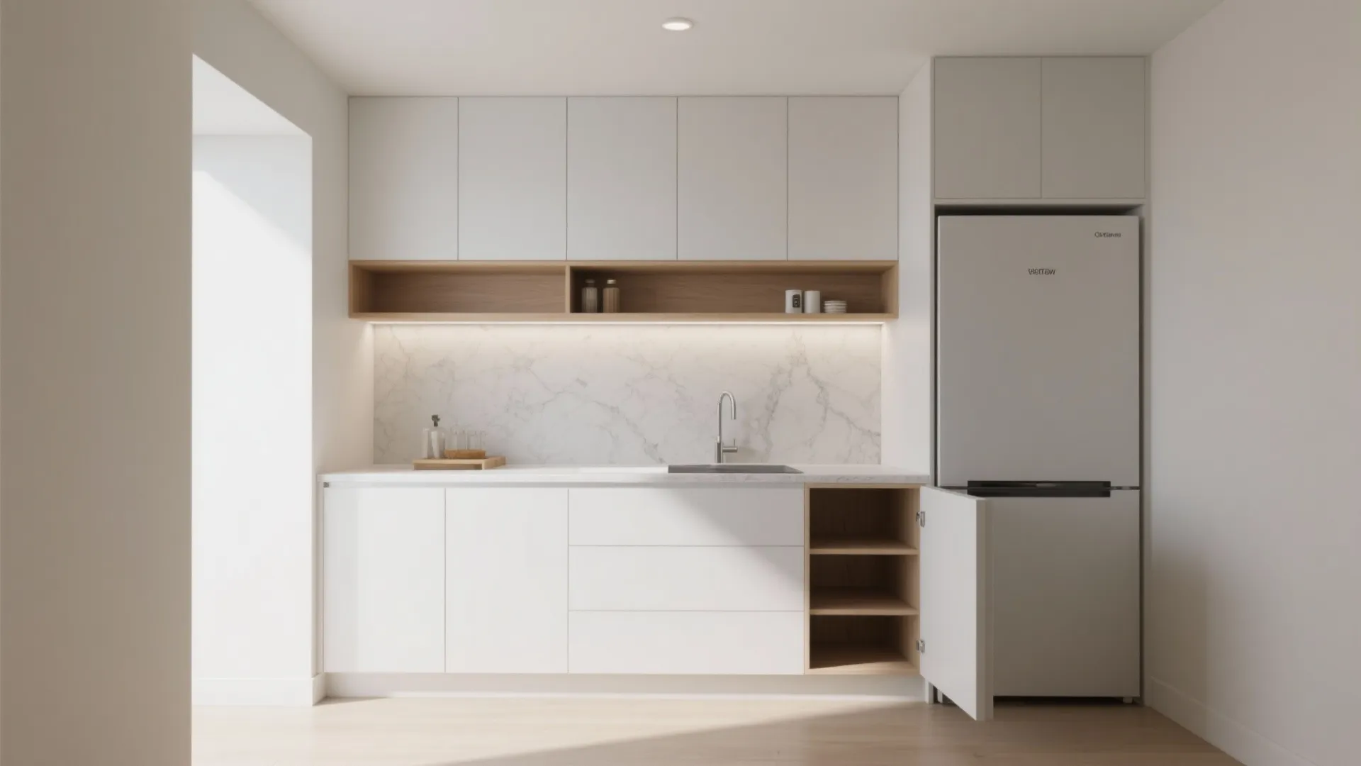 Minimalist kitchen storage that actually functions