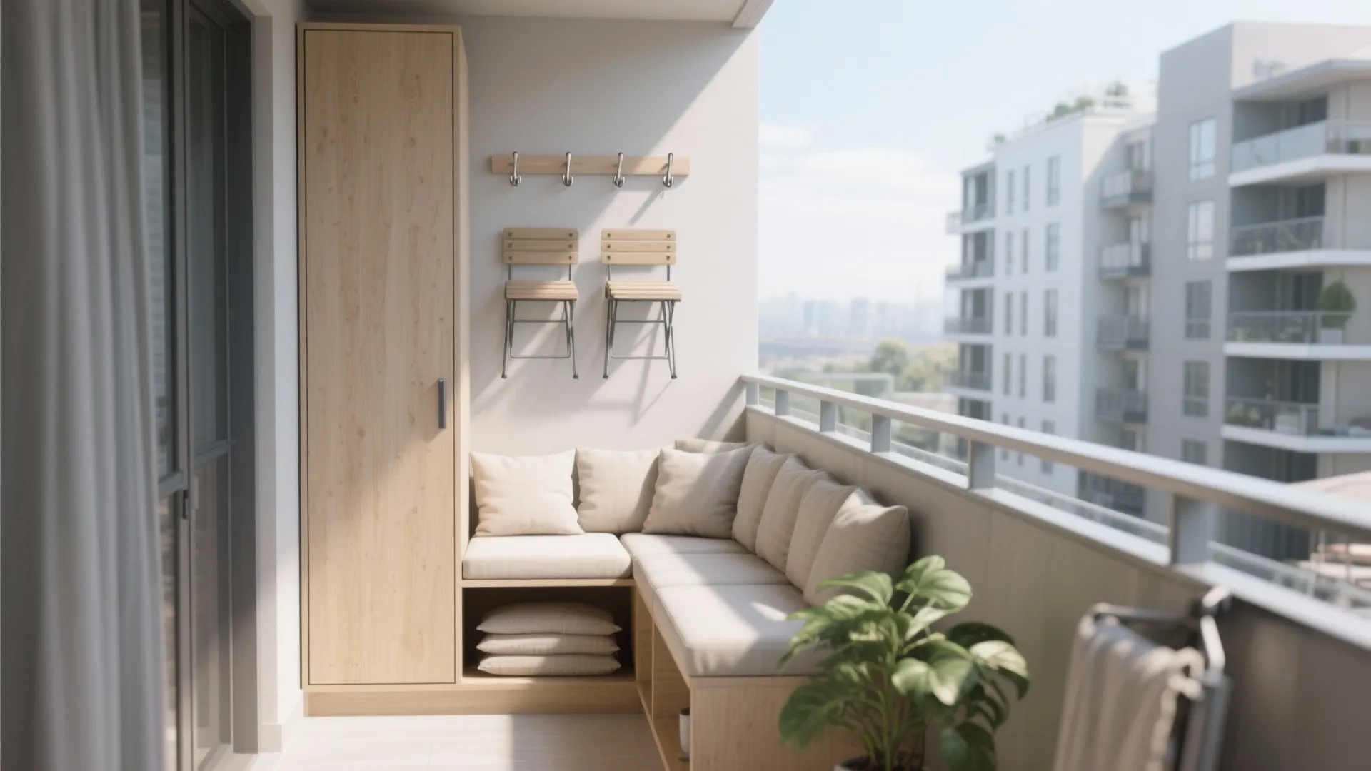 Minimalist Storage for Small Balconies