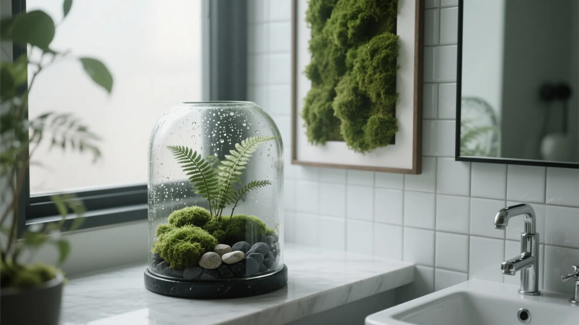 4. Mini terrariums and mounted moss