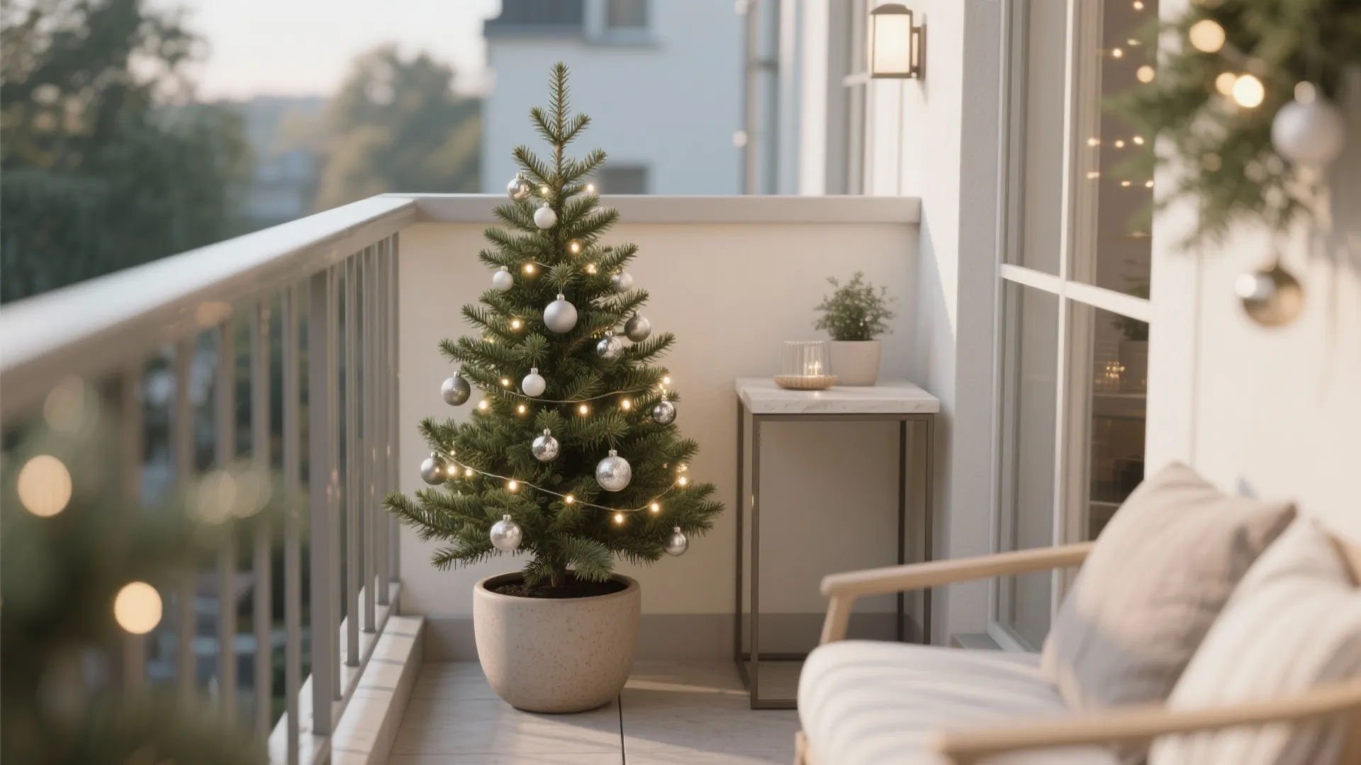 Compact Outdoor Christmas Tree Corner