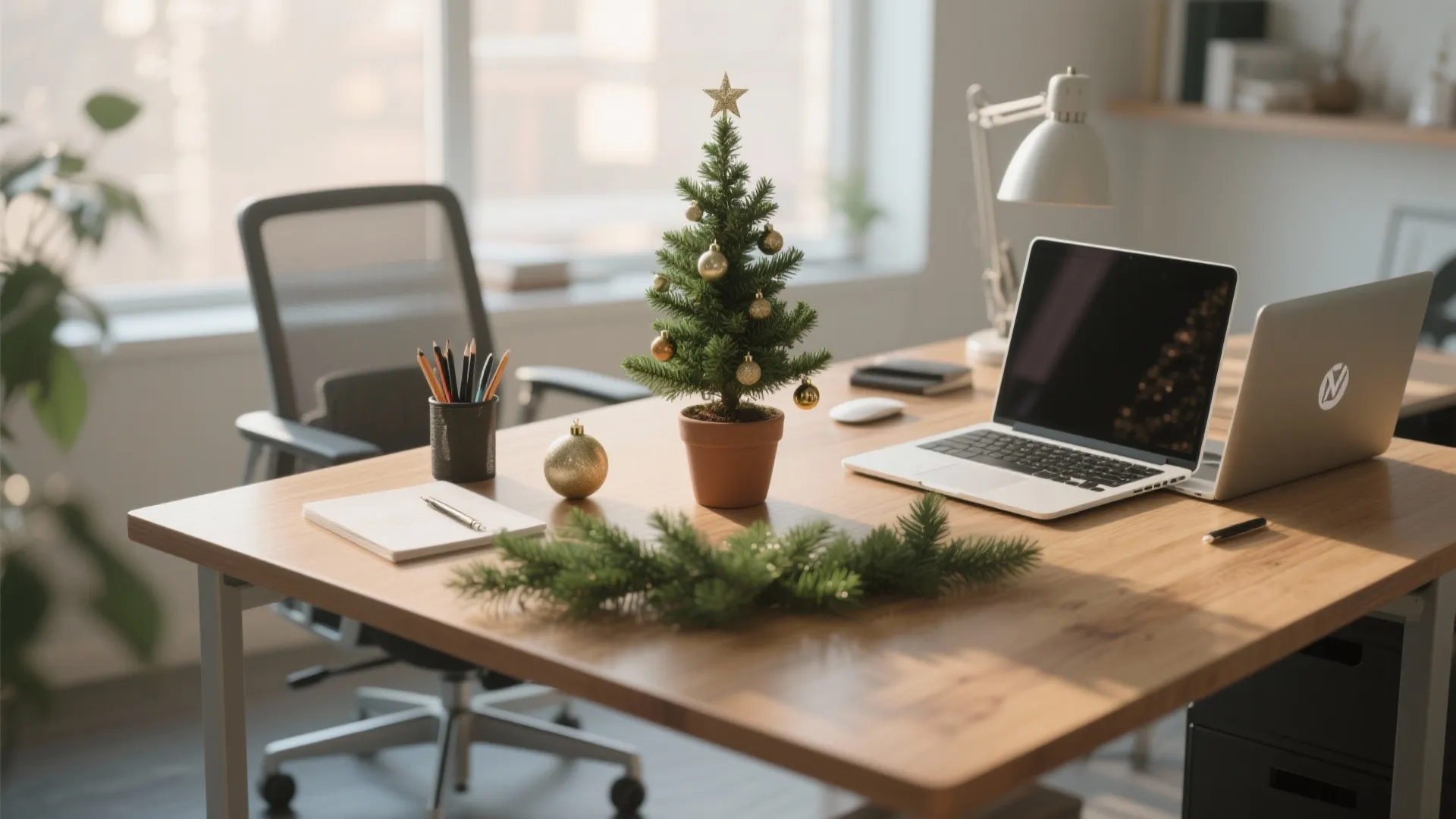 1. Mini Christmas Tree on Every Desk