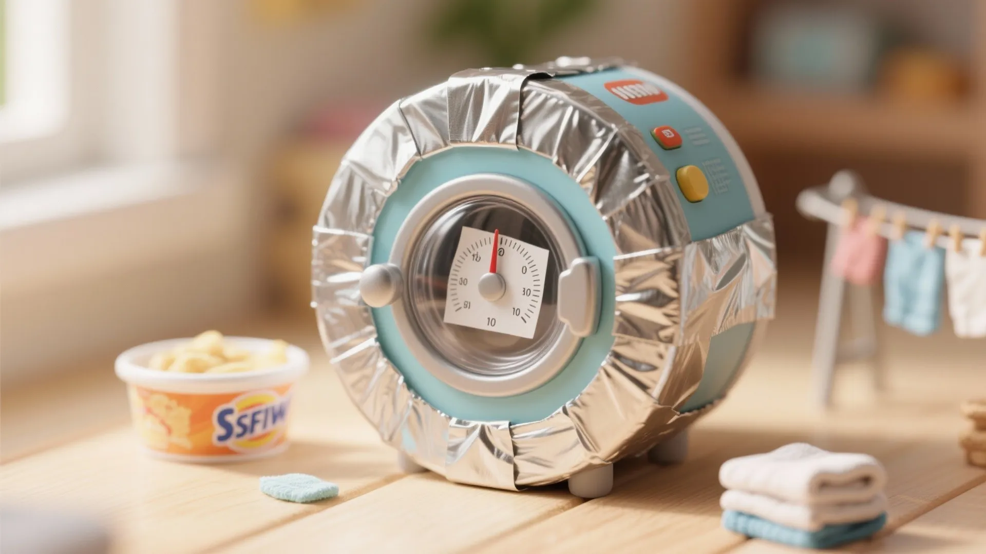 1. Mini “Washing Machine” from a Snack Container