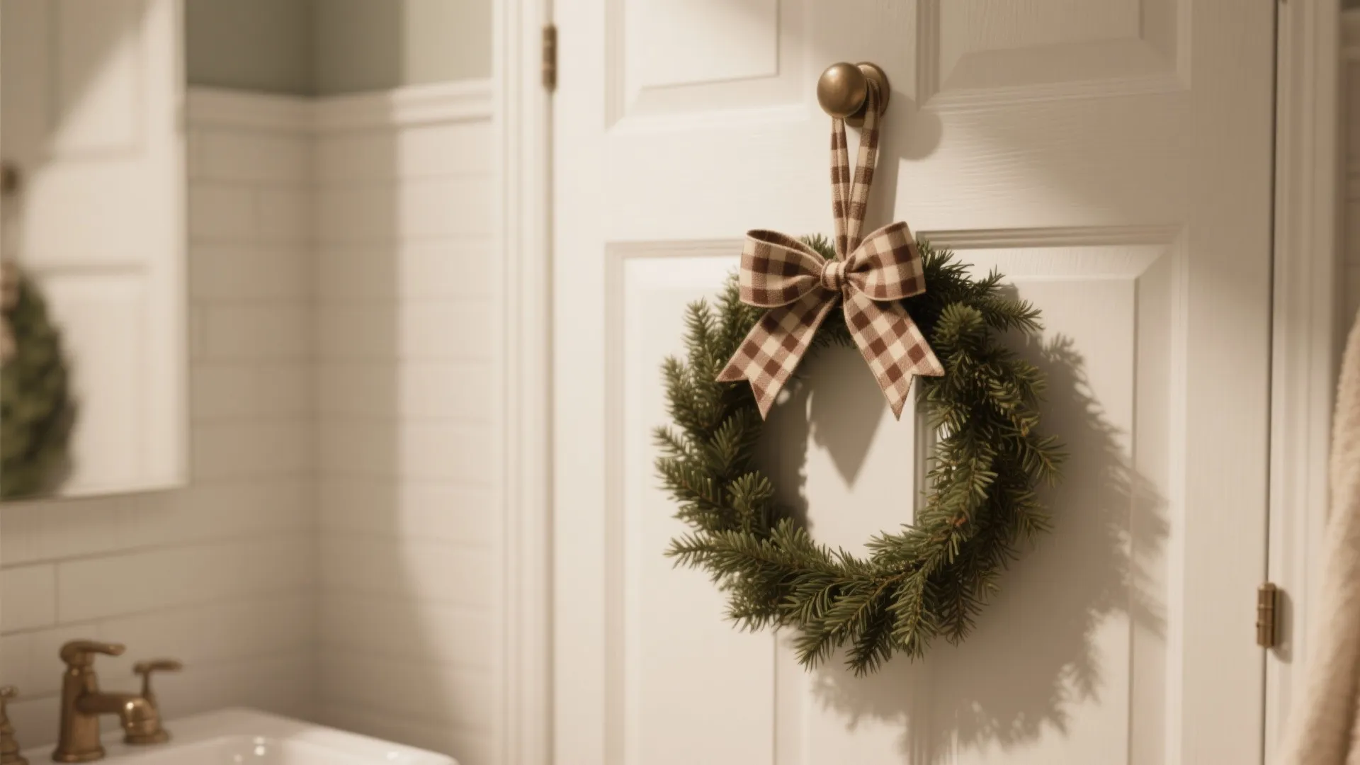 3. Mini Wreaths on Cabinet Doors