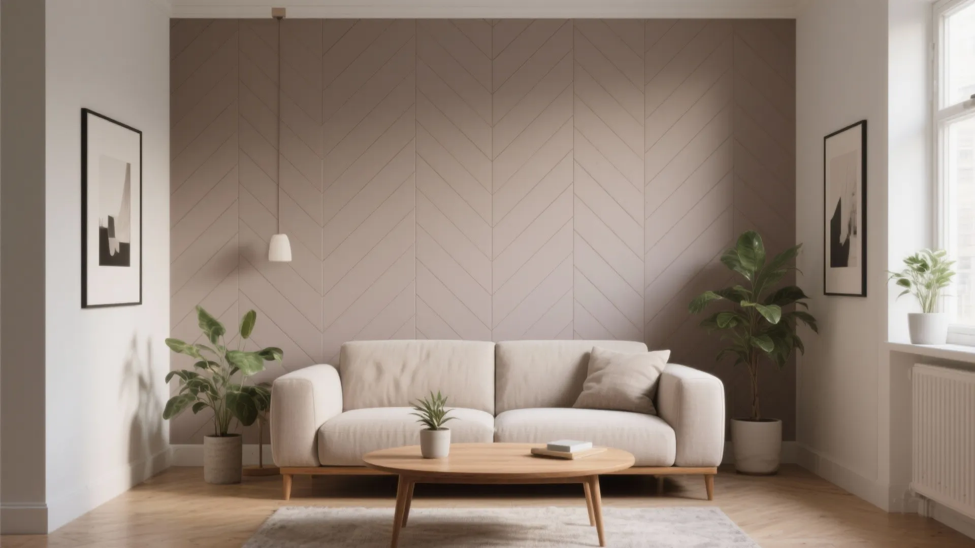 1) Minimal Geometric Accent Wall