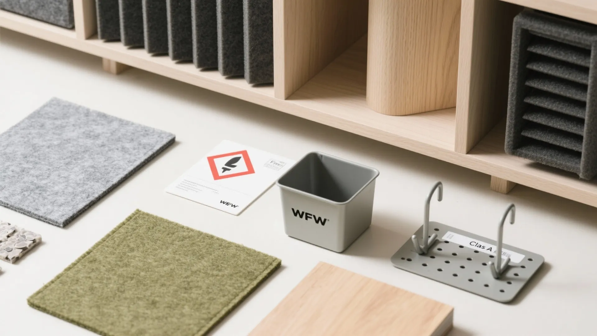 1) Minimalist storage that doubles as acoustics