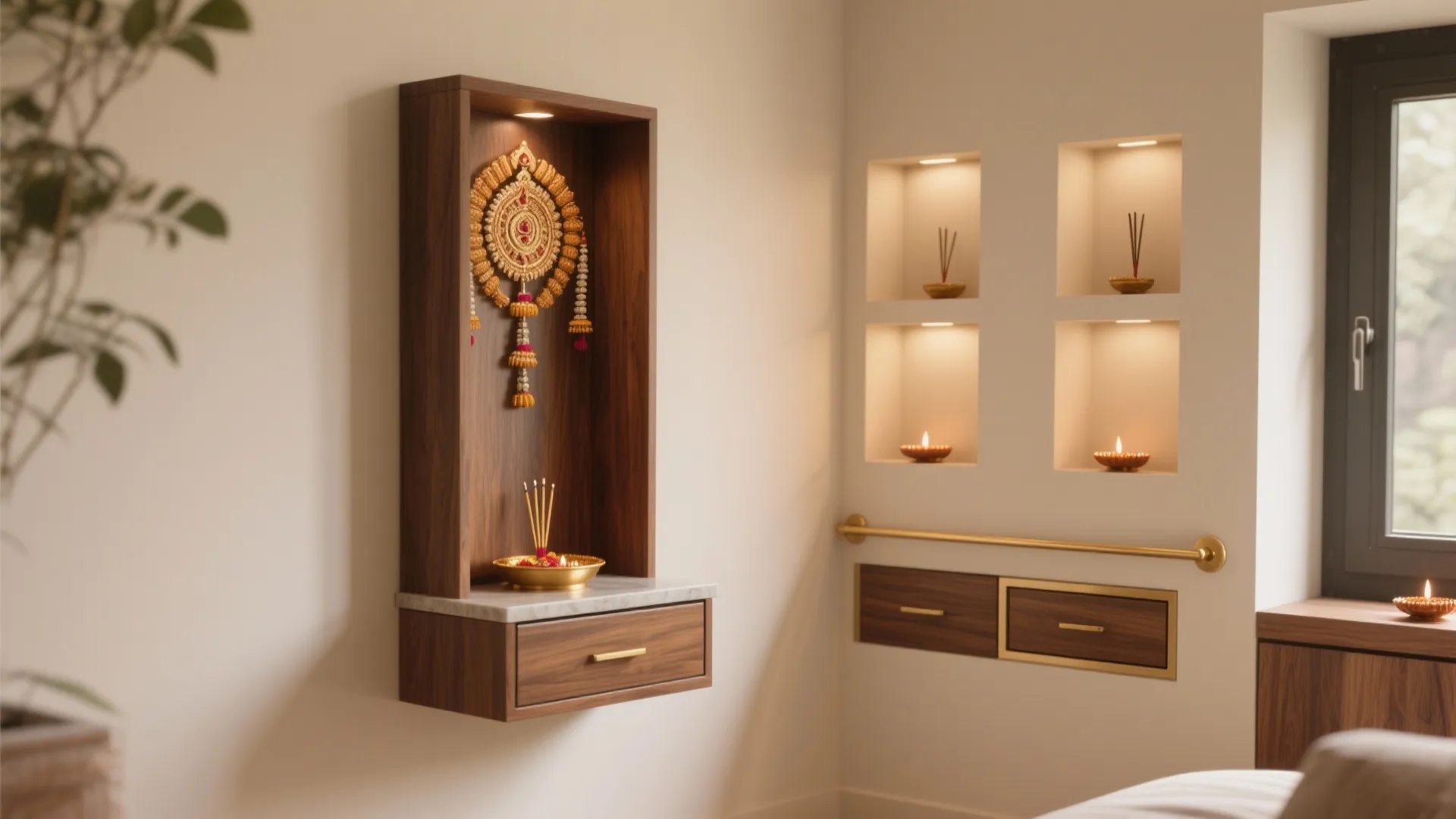 Minimal altar with concealed storage