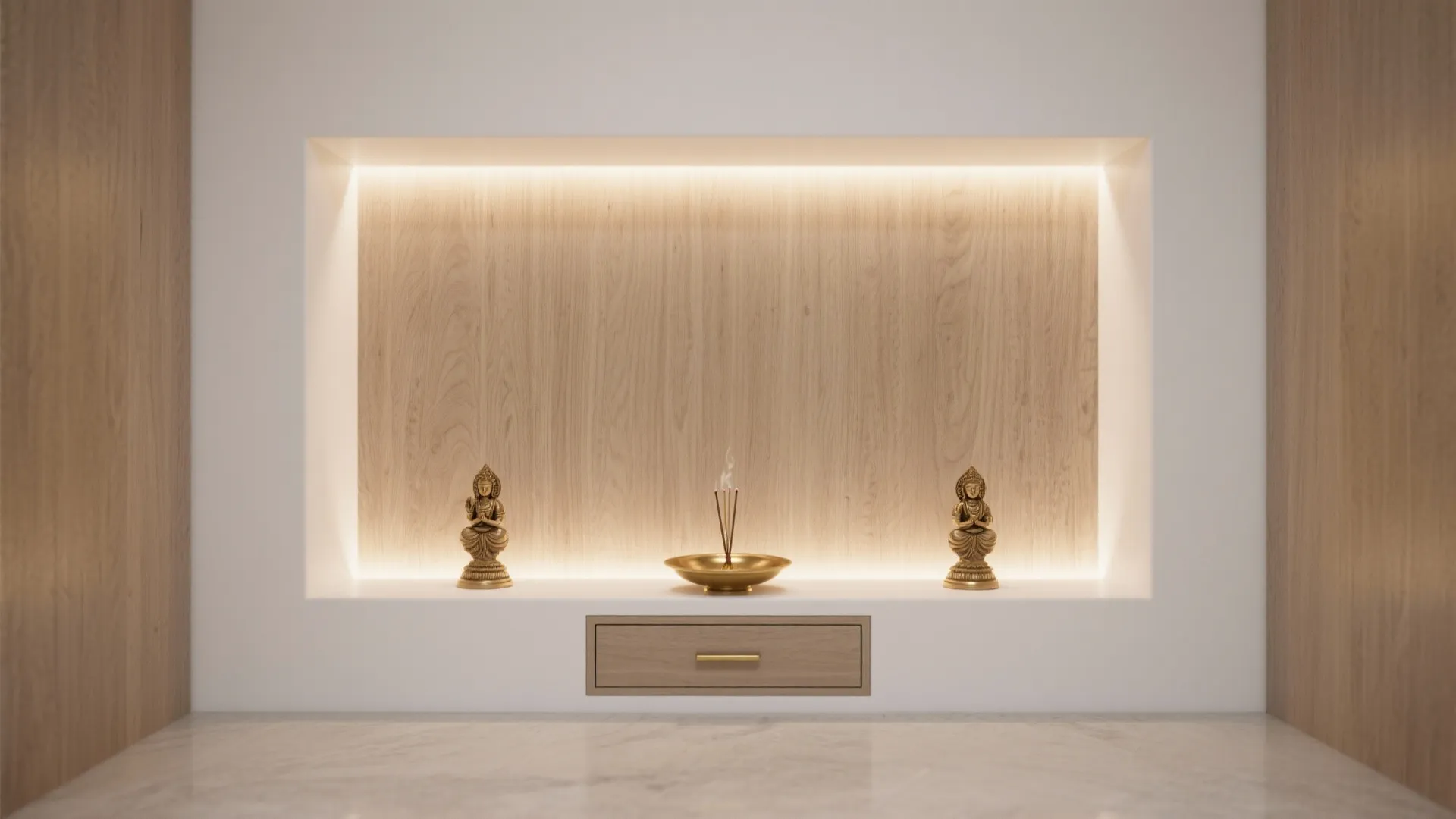 Minimal wood altar wall