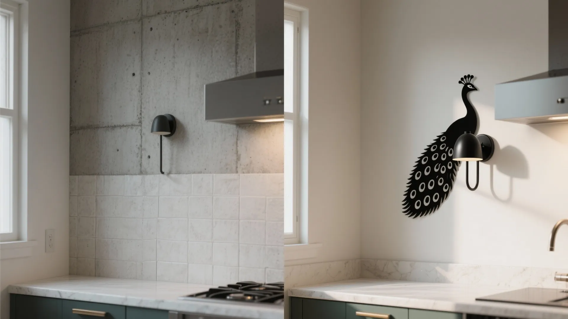 Matte Black Minimal Peacock