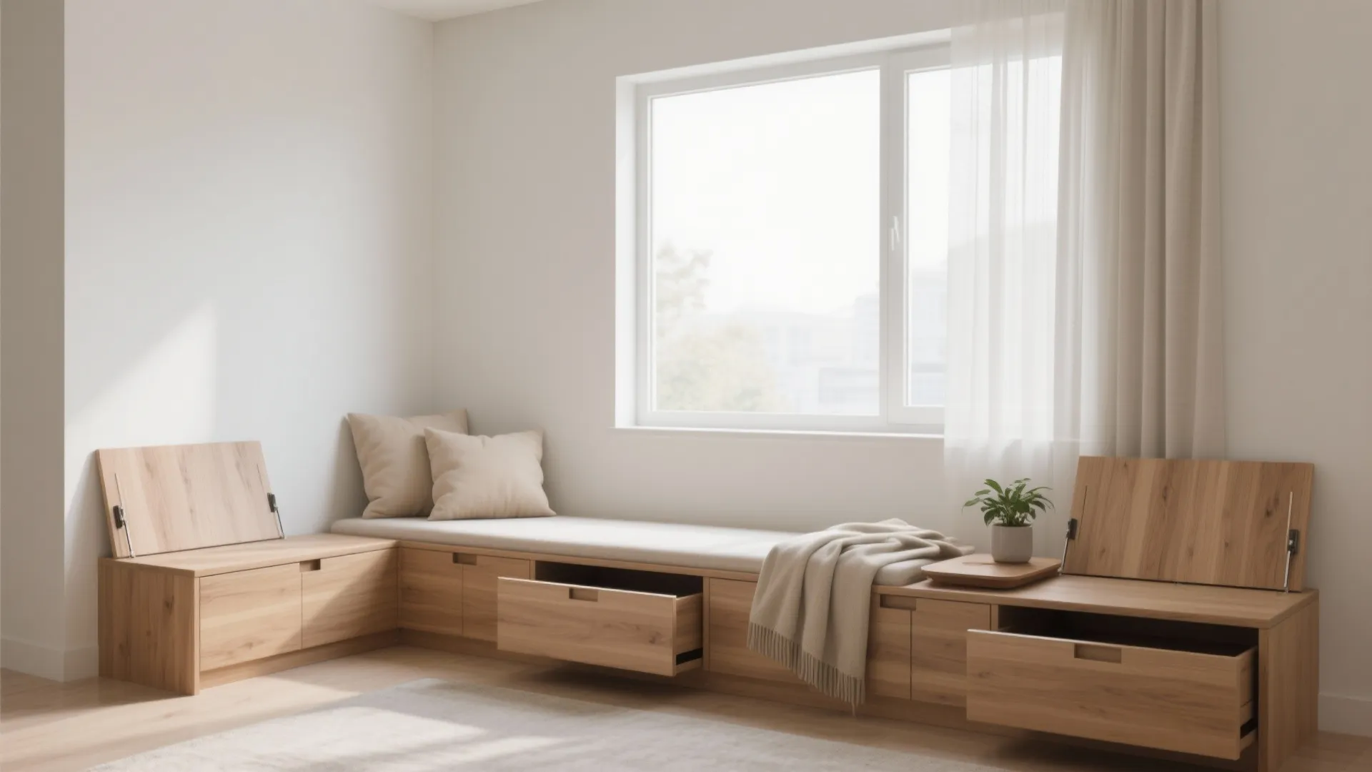 1) Minimal Built-in Bench with Hidden Storage