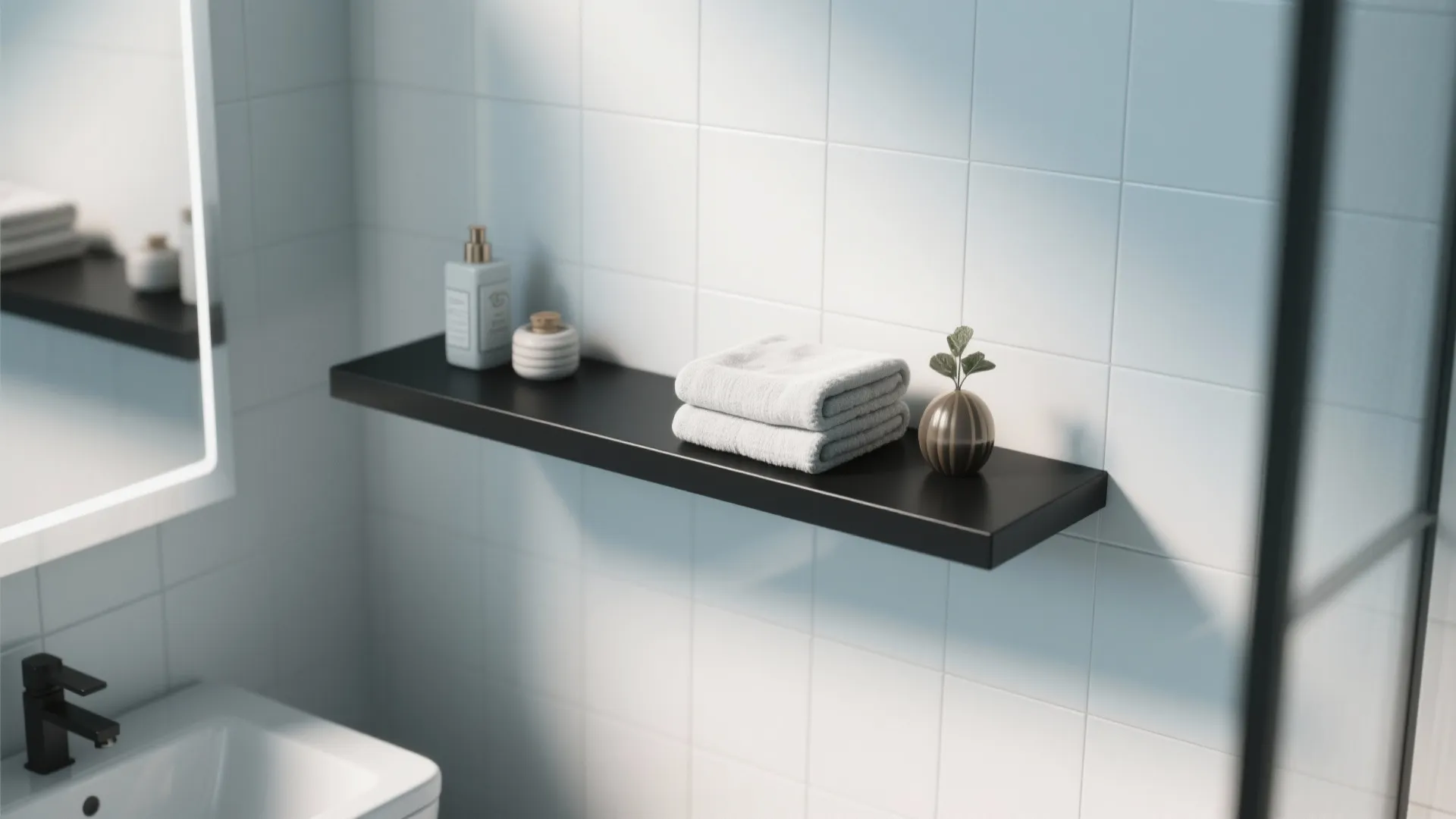 10. Minimal Black Shelf