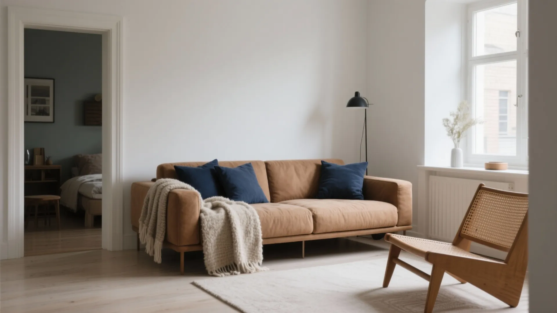 1. Cozy Minimalist Brown and Blue Palette