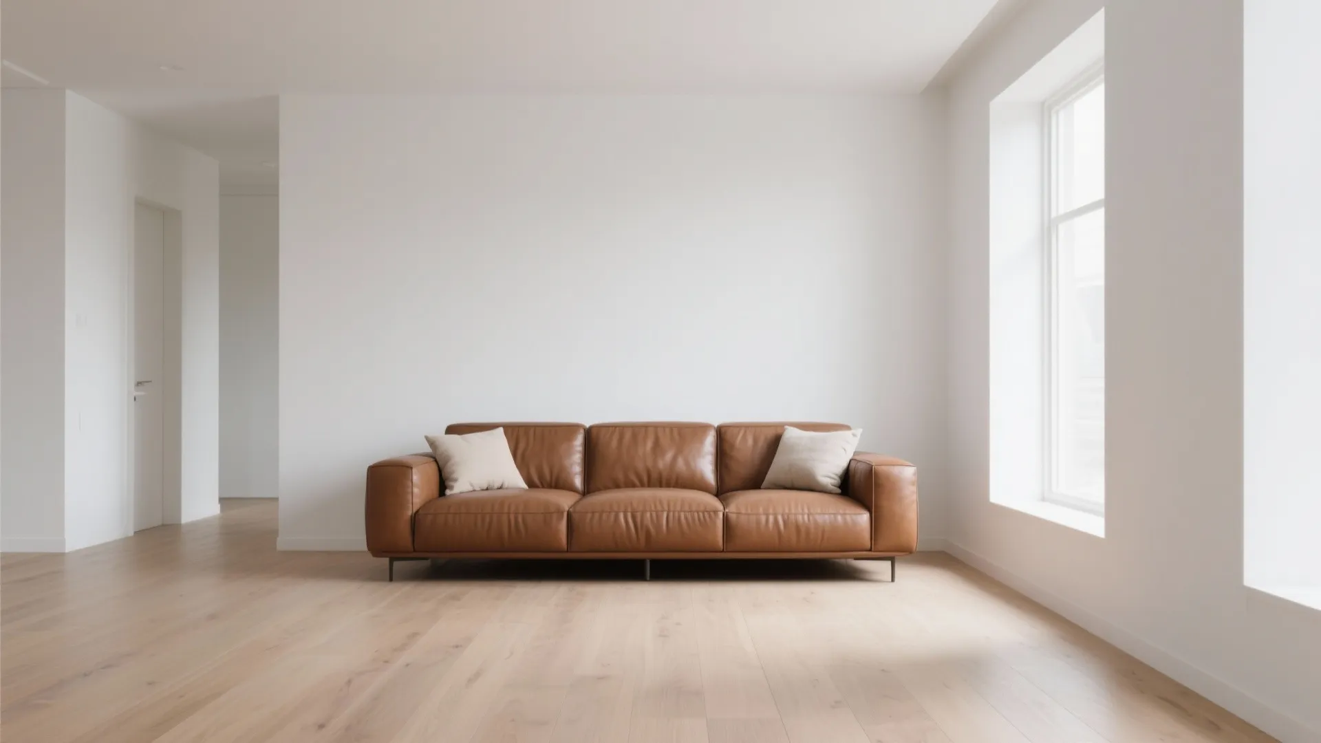 1. Minimalist Brown Sofa as a Statement