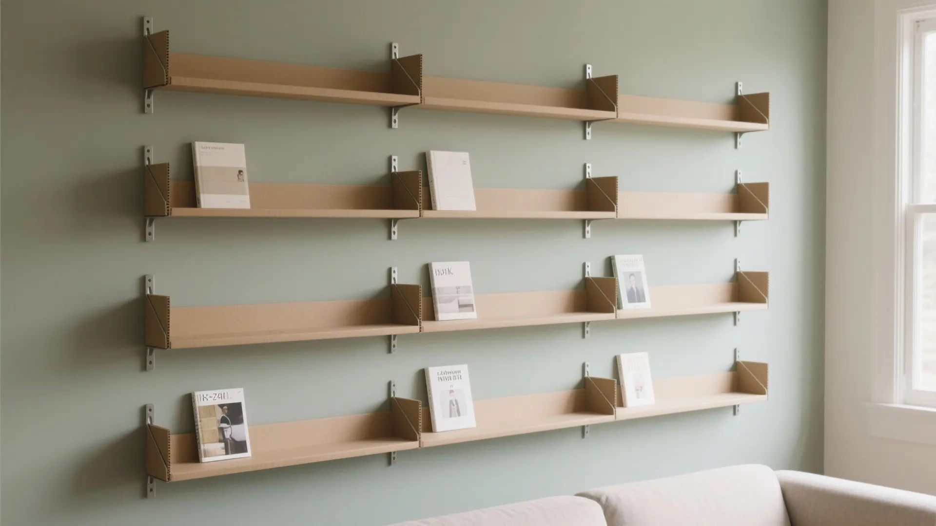 Cheap DIY Wall Bookshelf with Cardboard: A Designer’s Hack: 1 Minute to Create a Stylish & Affordable Cardboard Wall Bookshelf
