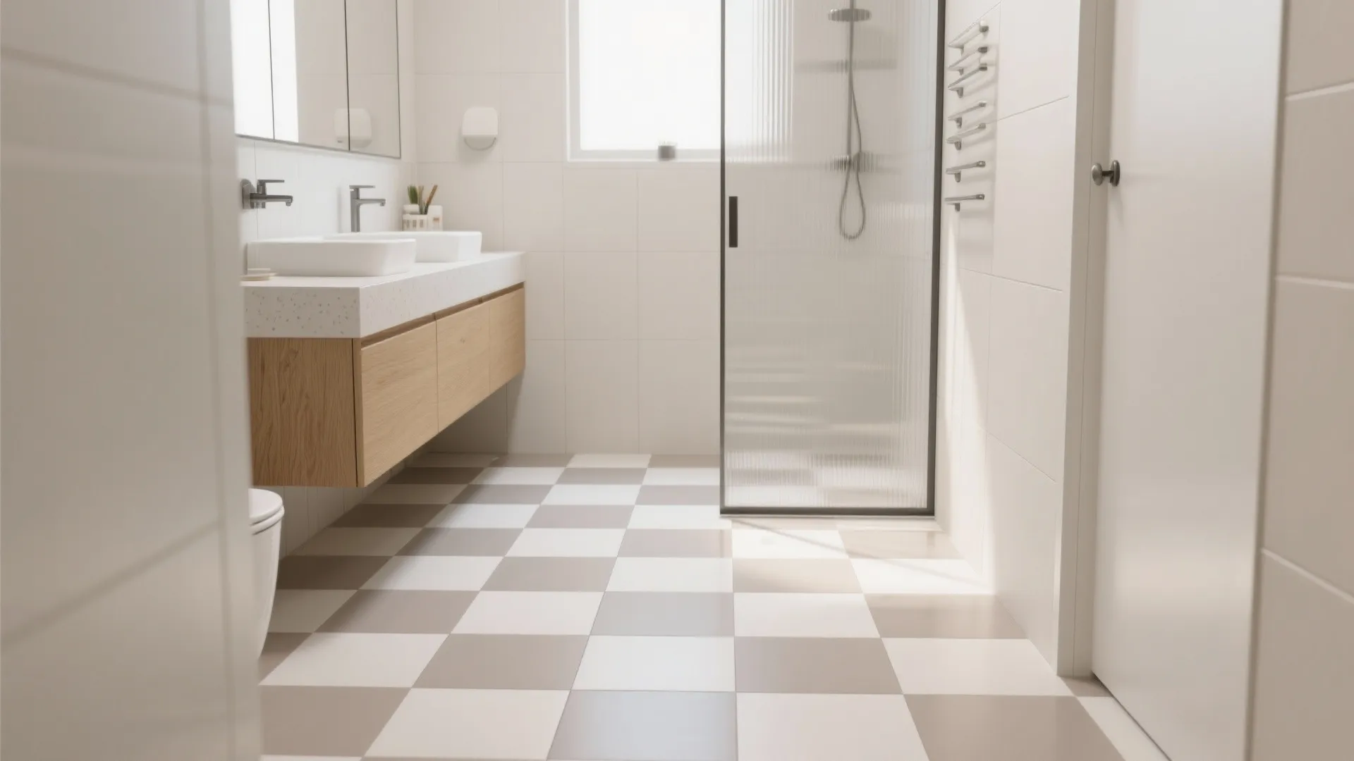 1) Minimal checkerboard in oversized tiles