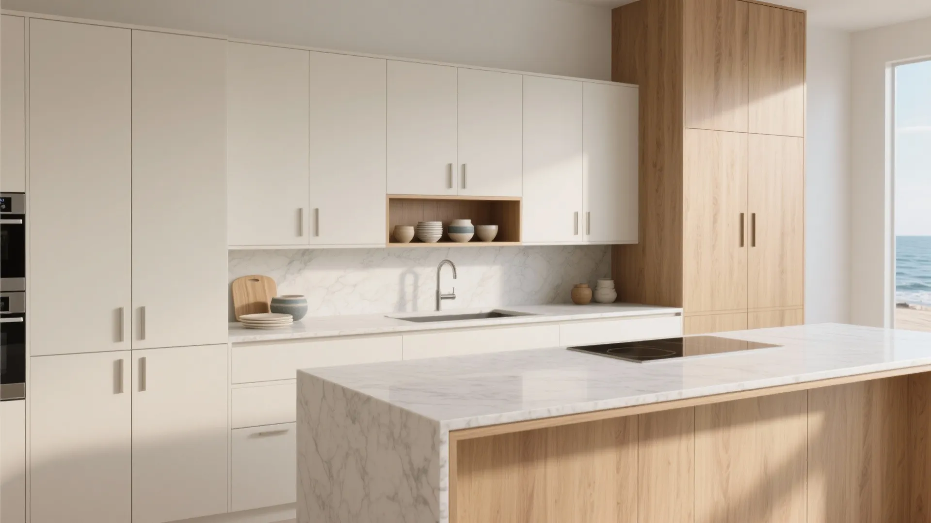 Minimal kitchen storage for coastal climates