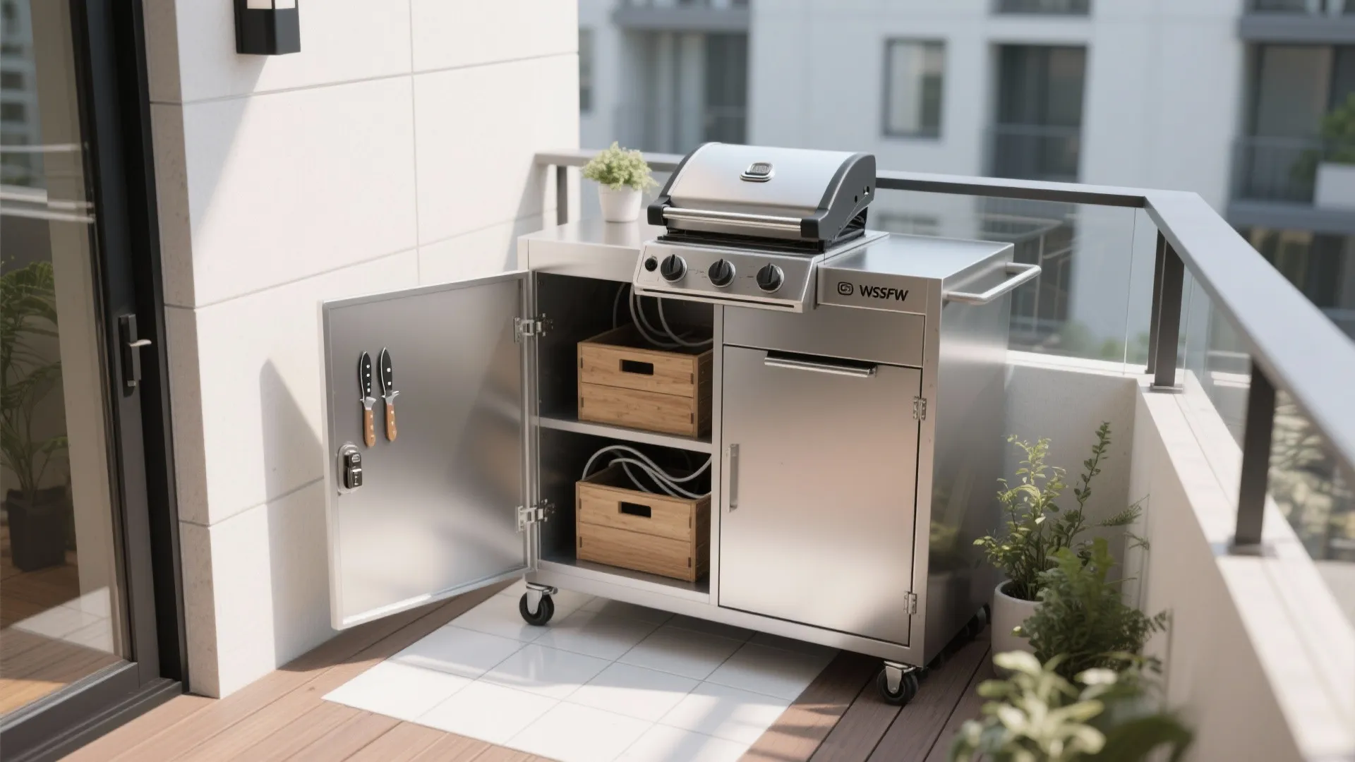 Minimal setup with concealed storage