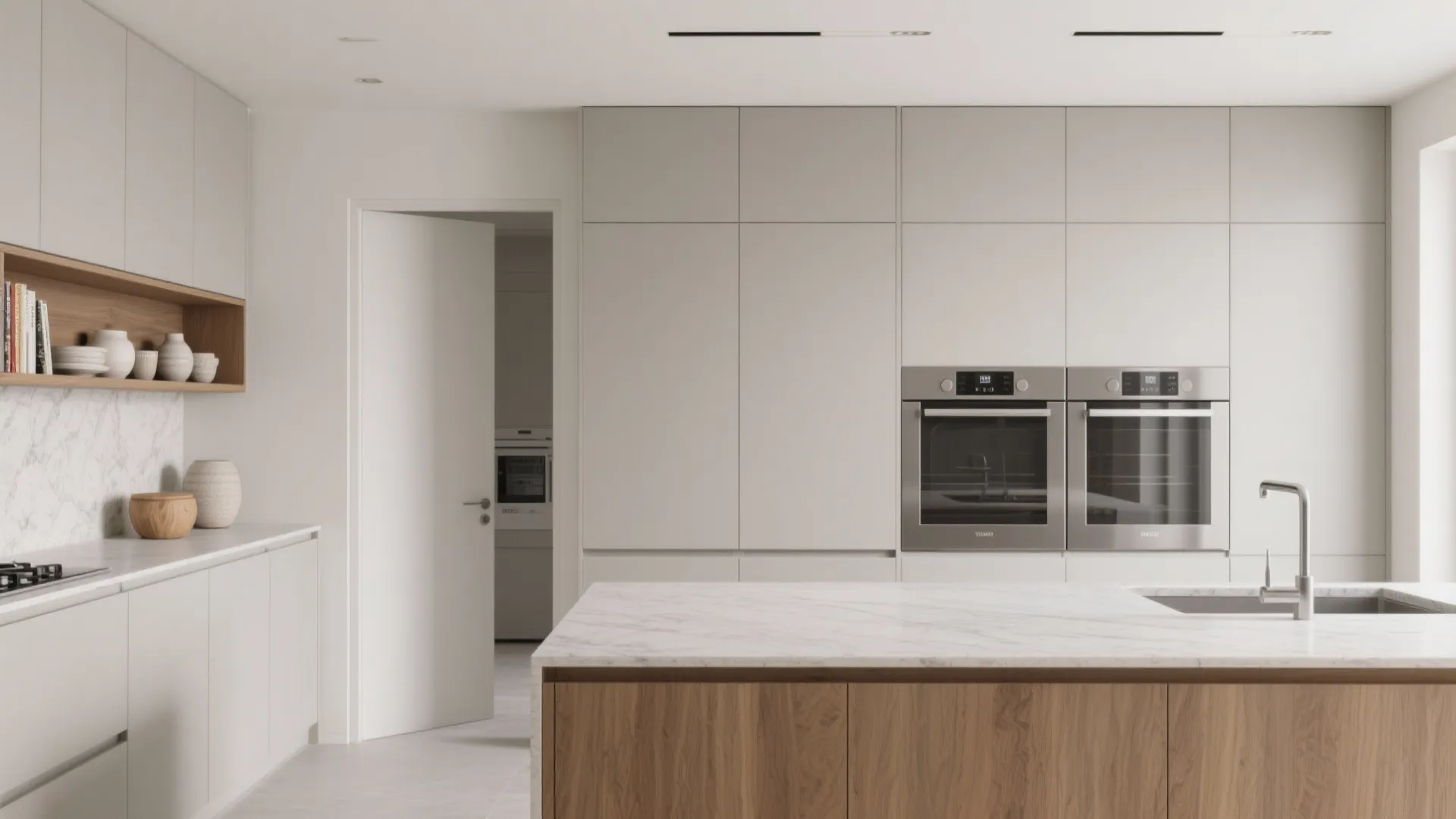 Minimalist storage with concealed lines