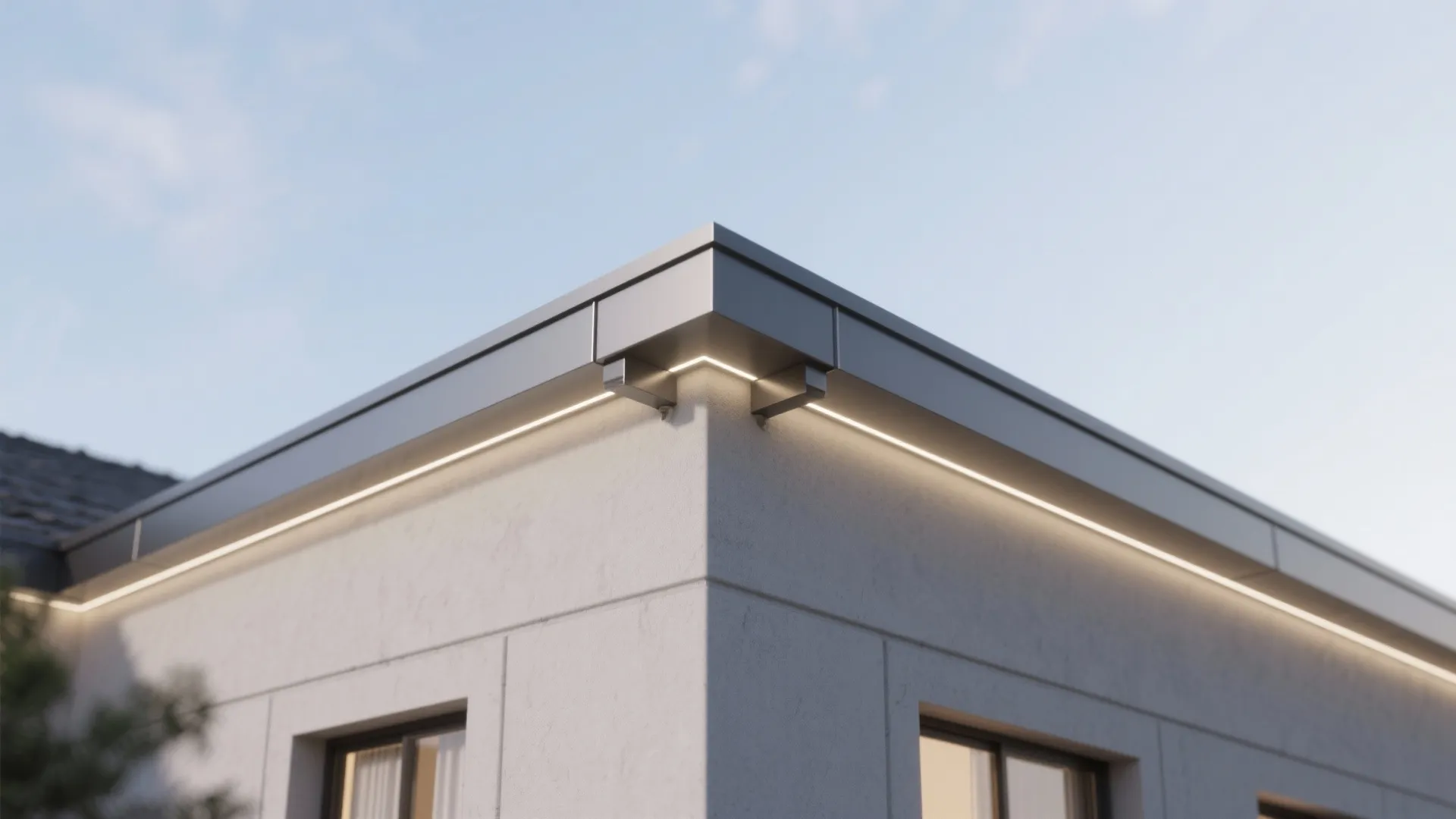 Minimalist coping with hidden drainage