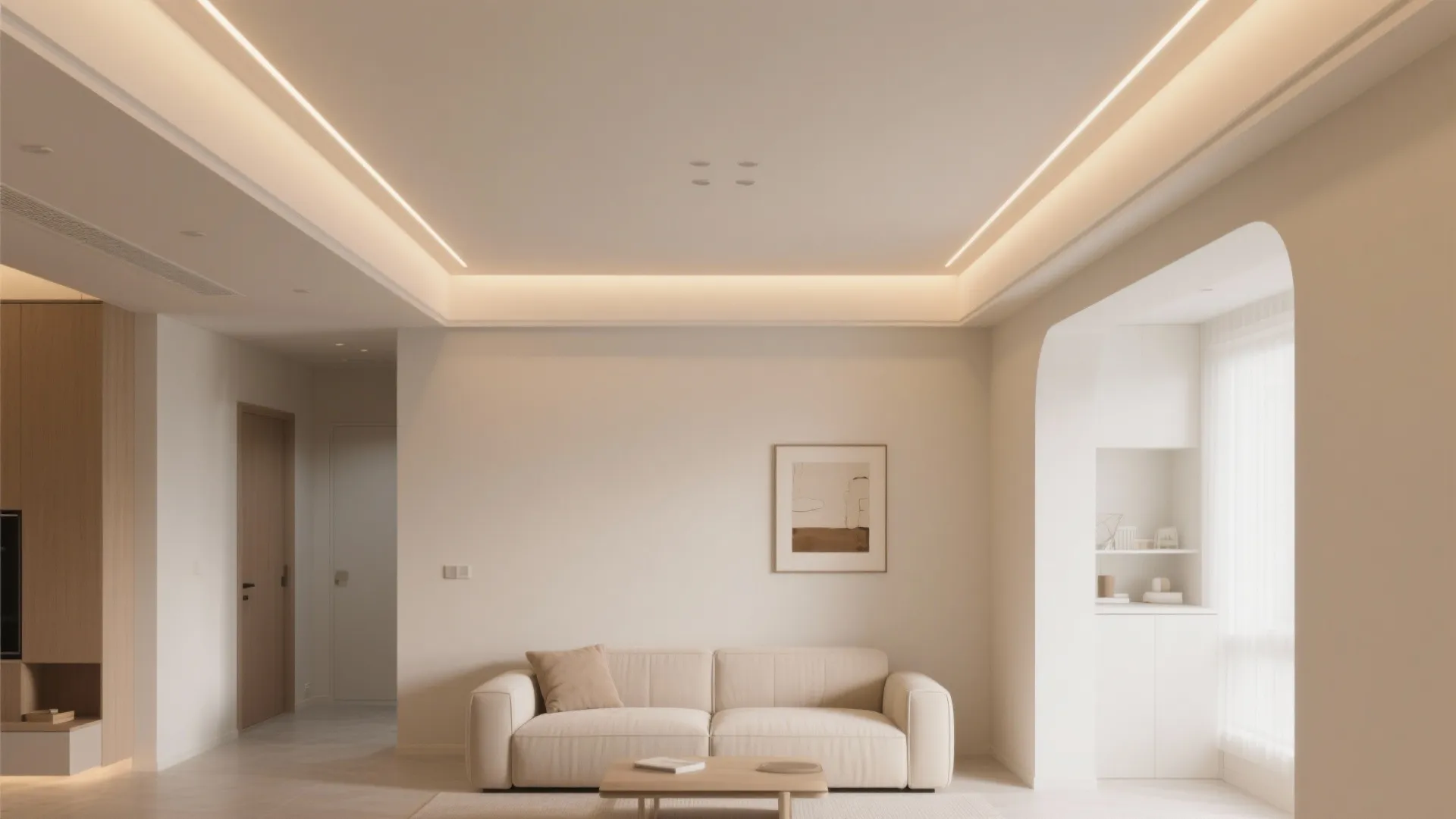 Minimal Pop Ceiling with Slim Cove Lighting