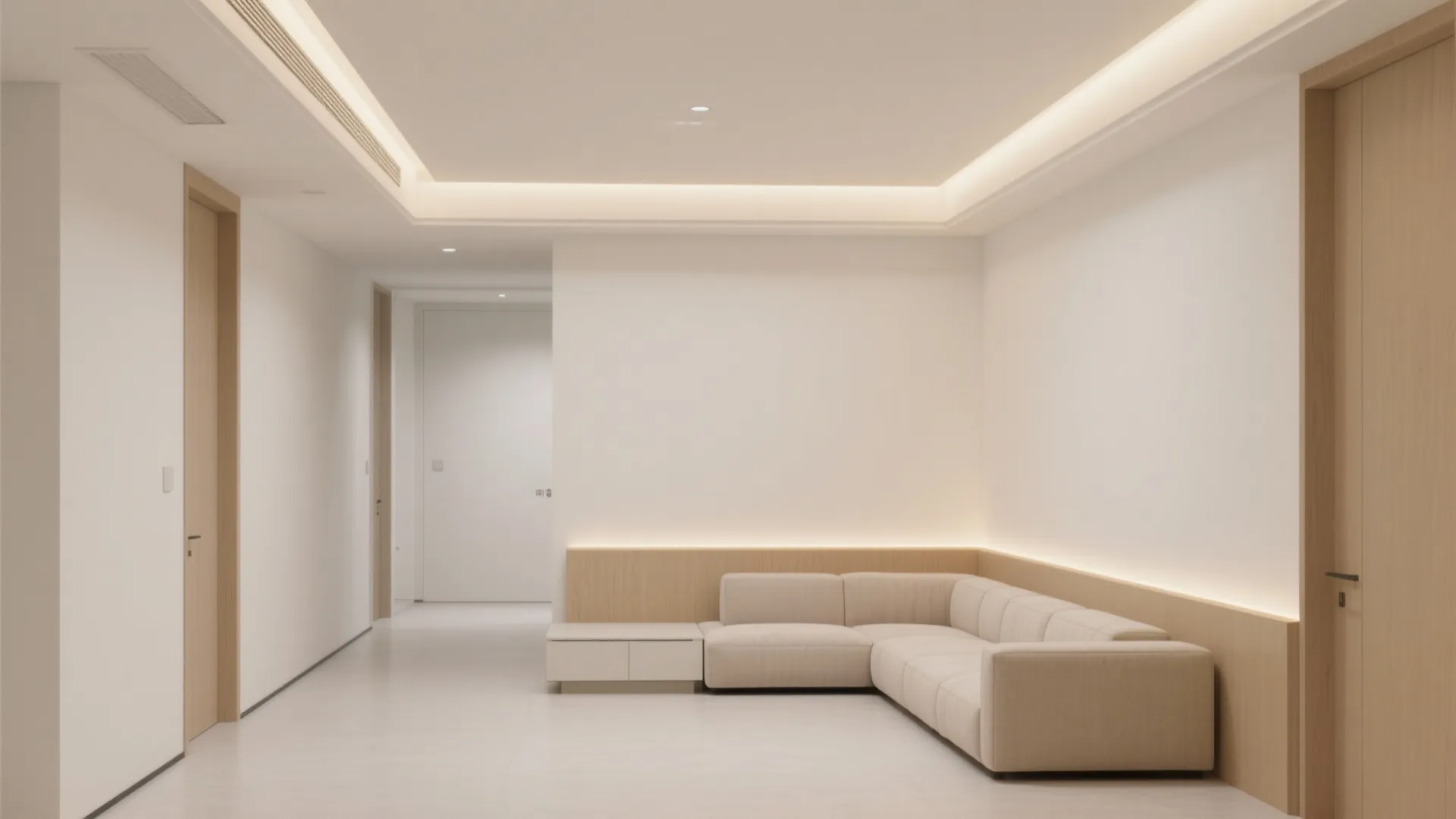 1) Minimalist Plus Minus Ceiling with Hidden Cove