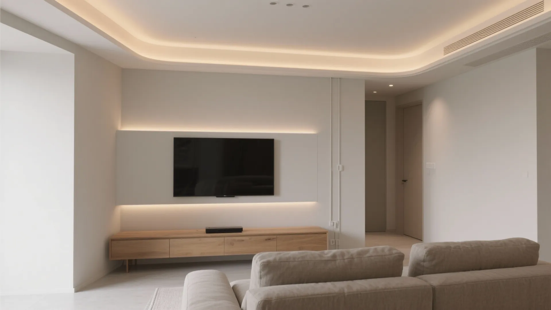 Minimal Cove Ceiling With Layered Lighting
