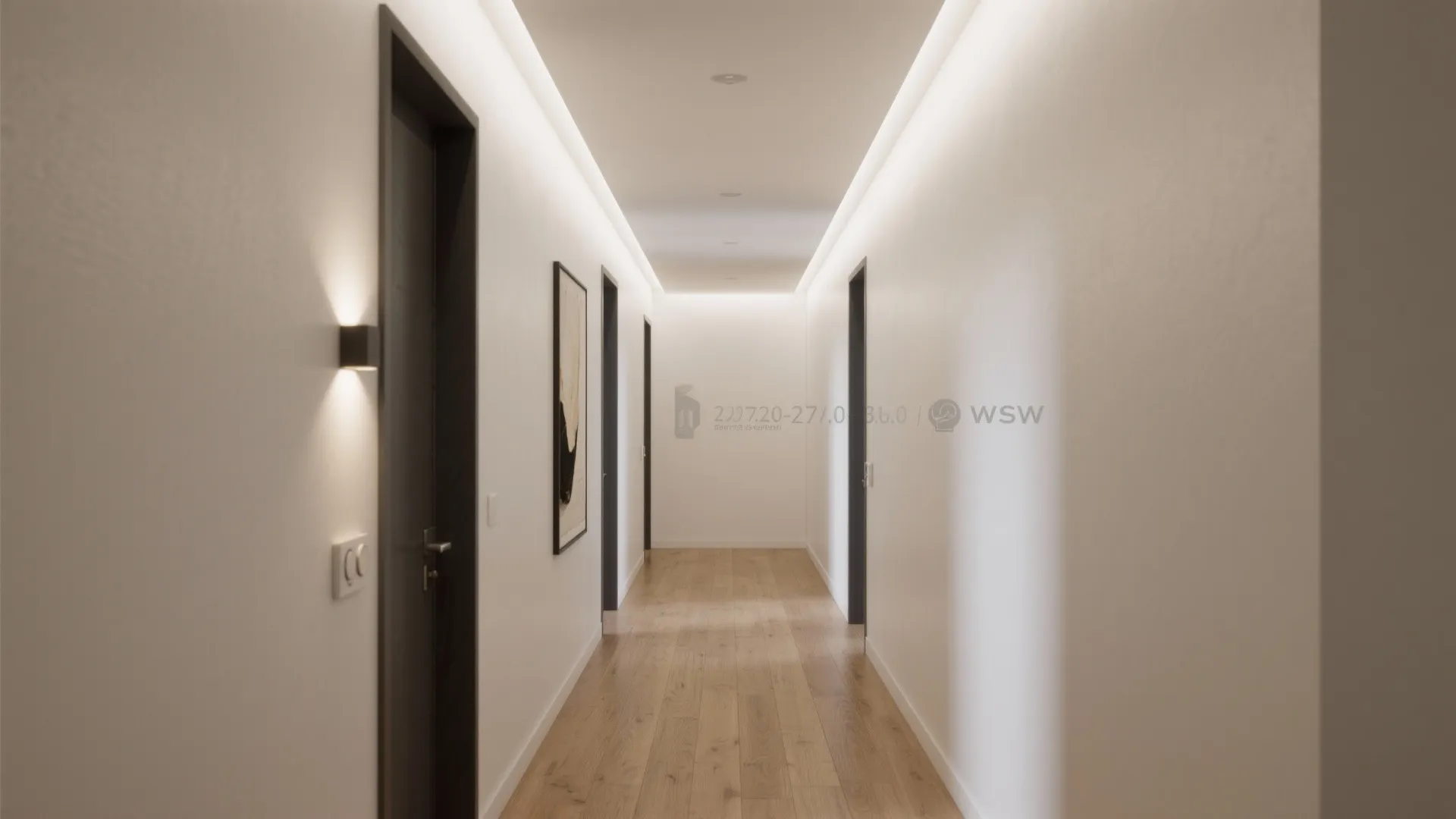 1) Minimal cove lighting with a flush plane