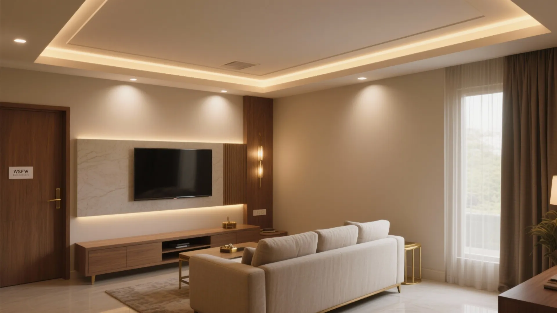 Minimal Cove Ceiling With Layered Lighting