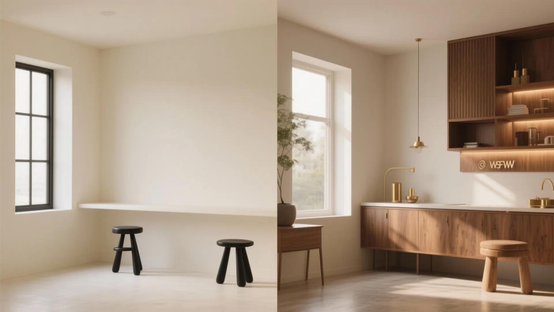 5. Minimalist Monochrome with Warm Accents