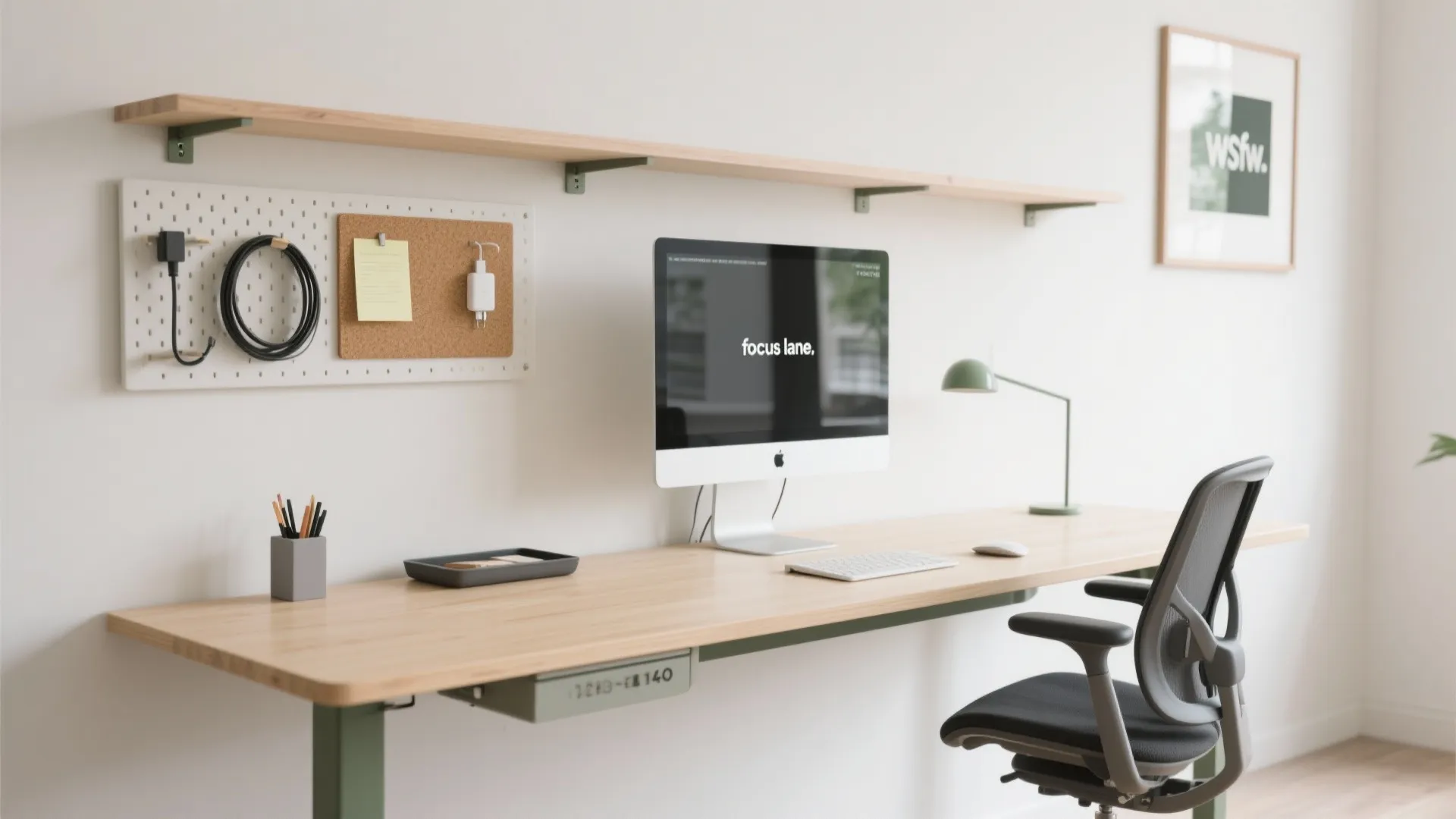 Minimal desk zoning for deep focus