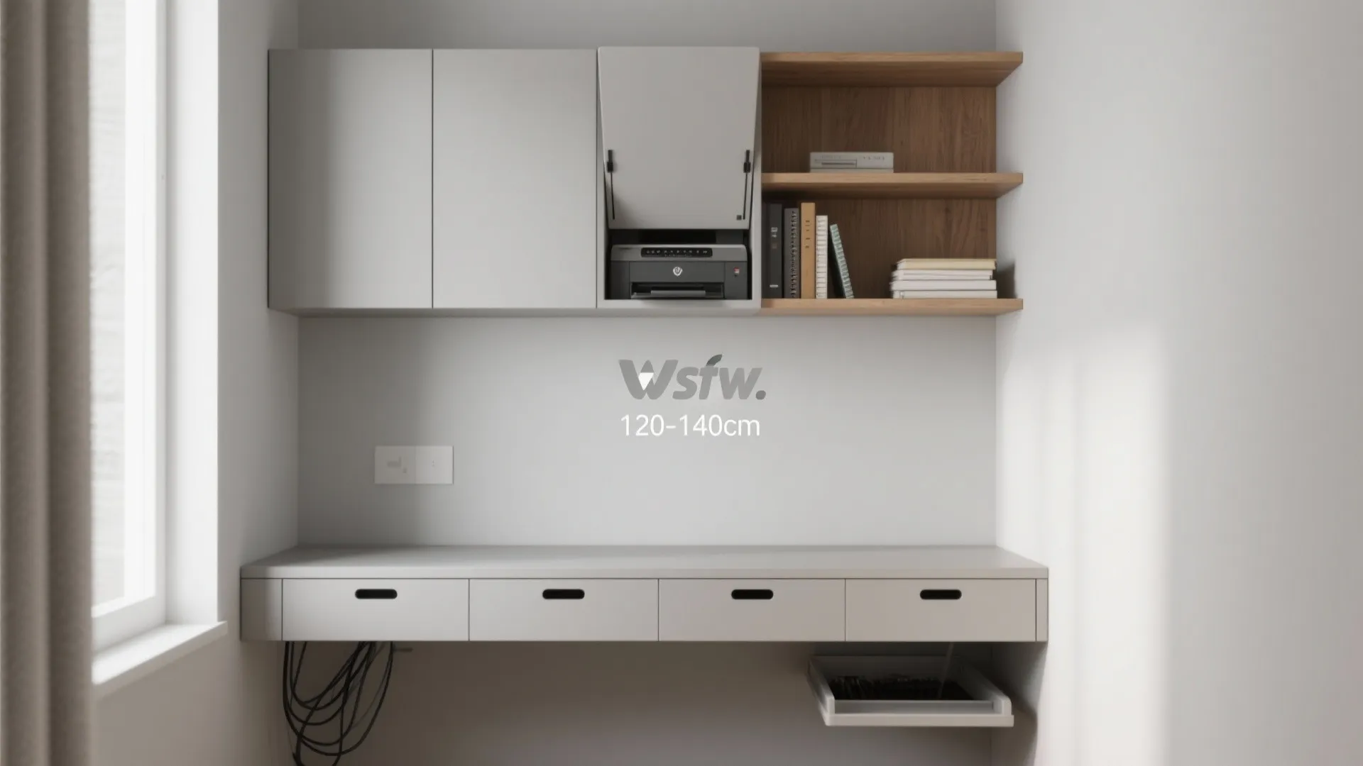 Minimalist desk and hidden storage