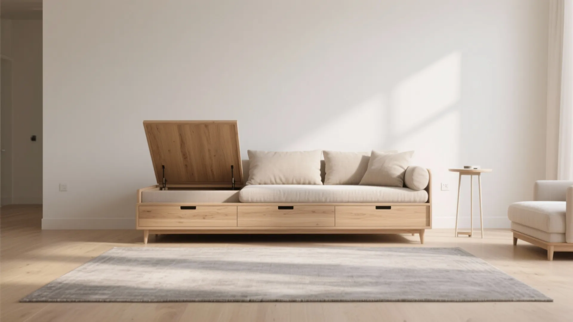 Minimalist Diwan with Built-in Storage