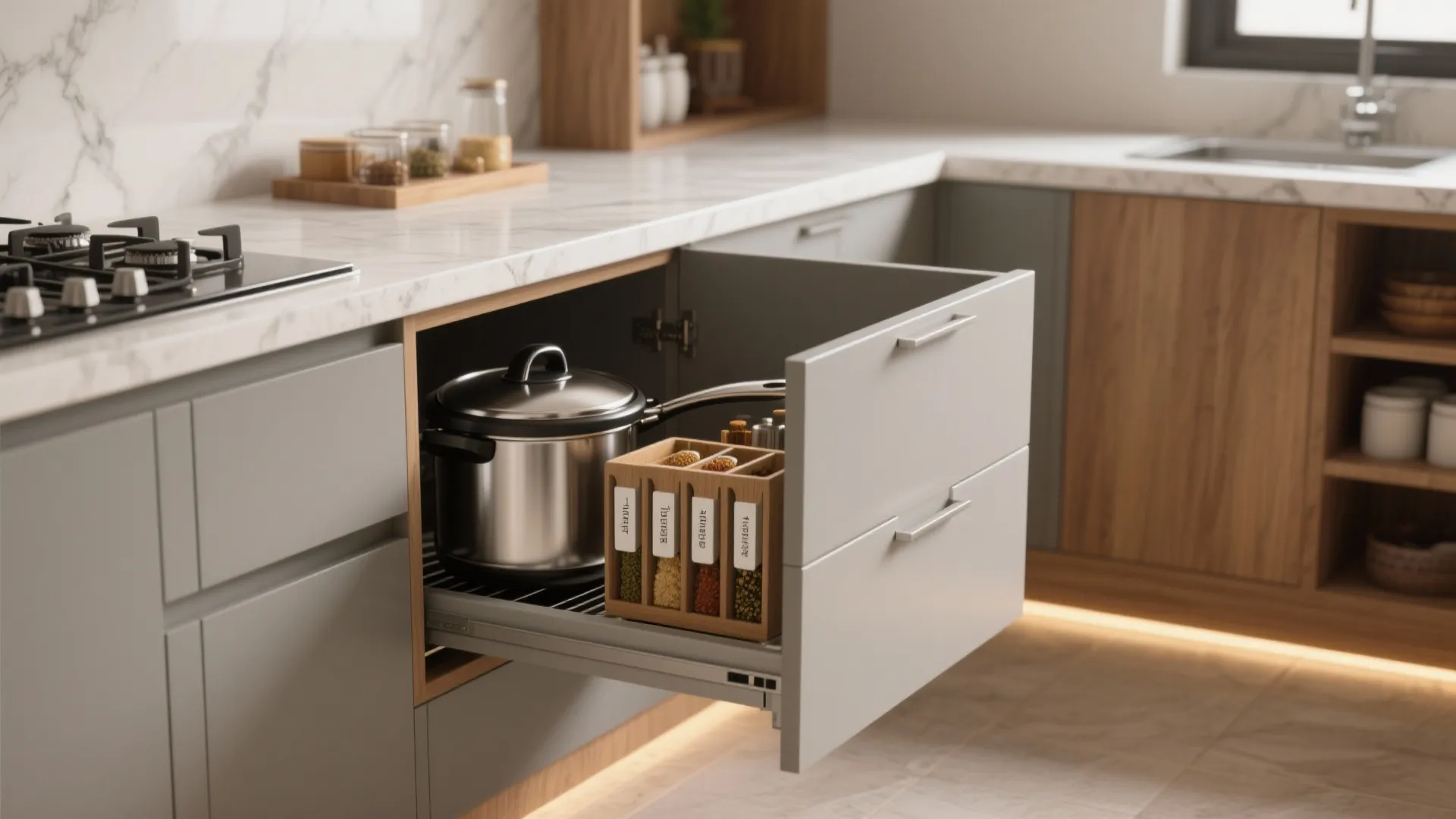 Minimalist kitchen storage