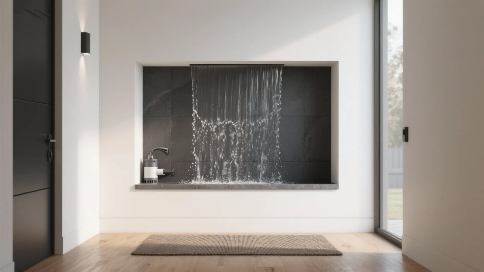 Minimalist Entry Wall Waterfall