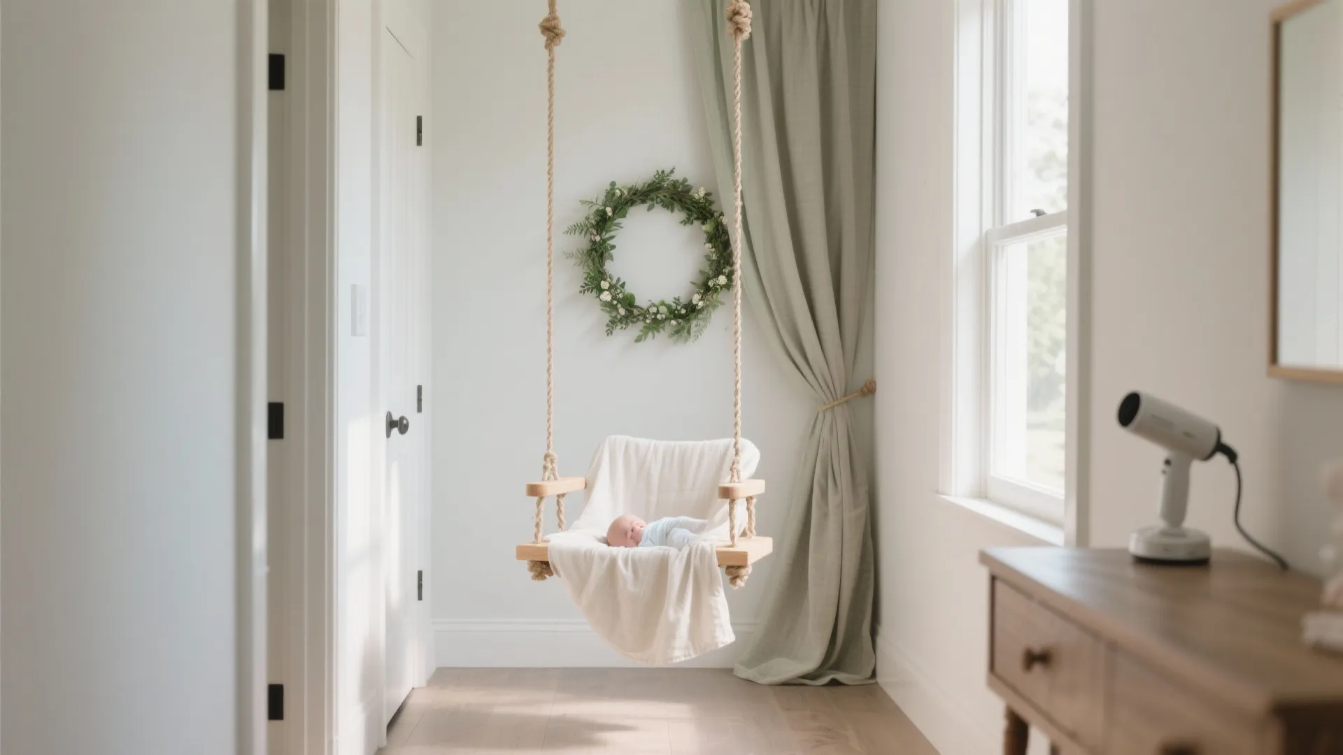 Minimalist Fabric-Covered Swing