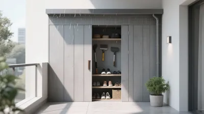 Modern Balcony Storage Cabinet with Rain Protection