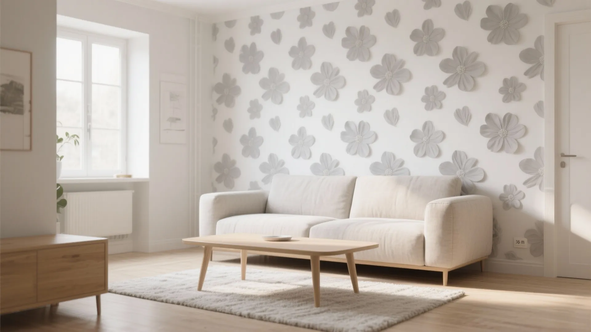 Minimalist Floral Accent Wall