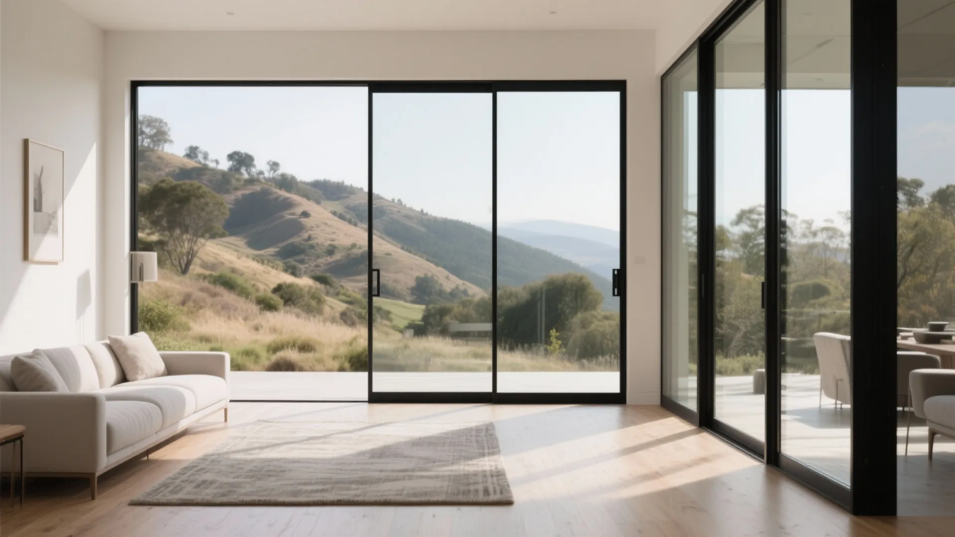 1) Minimal-frame glazing that dissolves boundaries