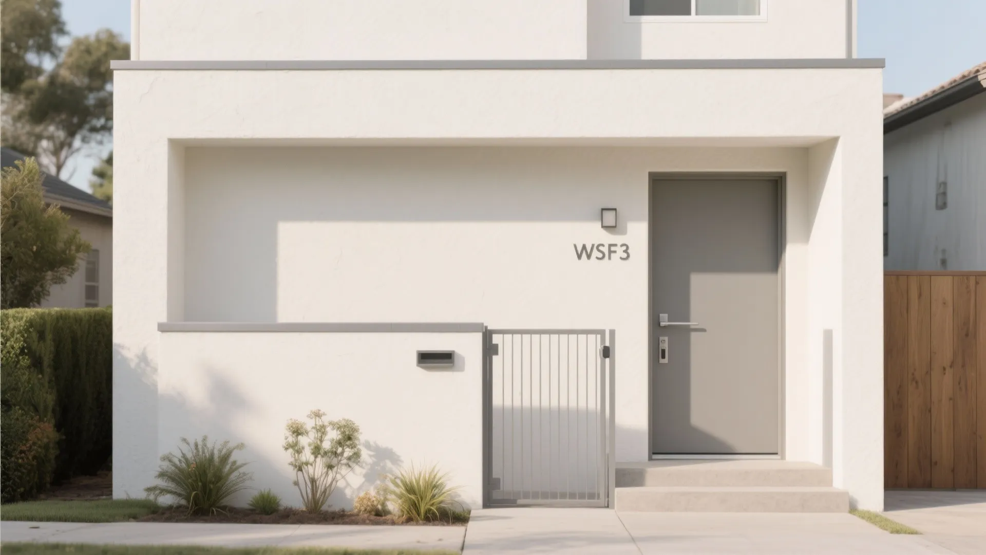 Clean Lines, Calm Palette: Minimalist Front Wall