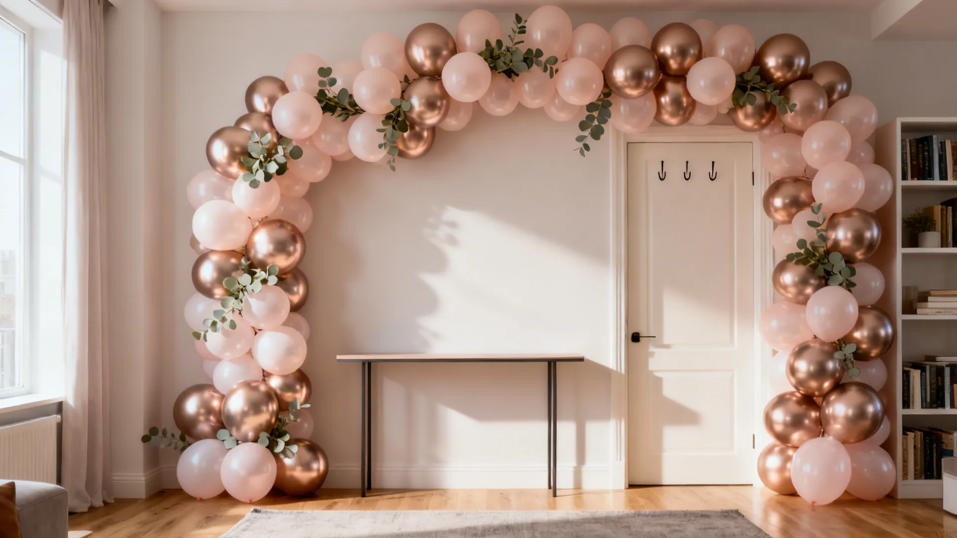 1) Minimalist Balloon Garland + Accent Wall