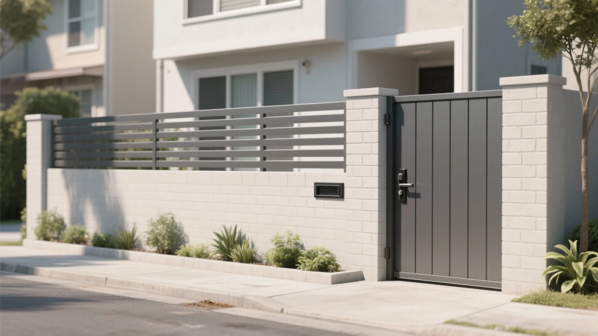 Minimalist Wall-and-Gate Combo for Privacy and Airflow
