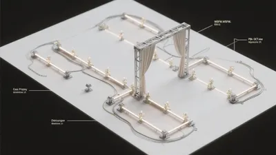 Modern Event Space Layout with Architectural Lighting