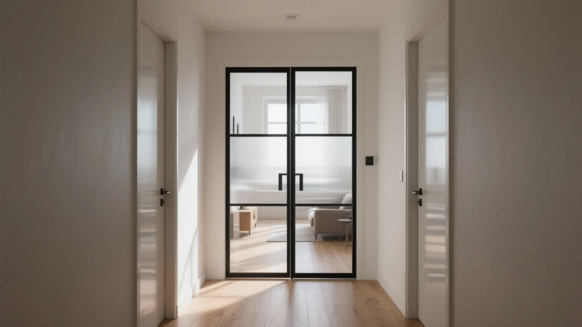 Minimal-Framed Glass Double Doors