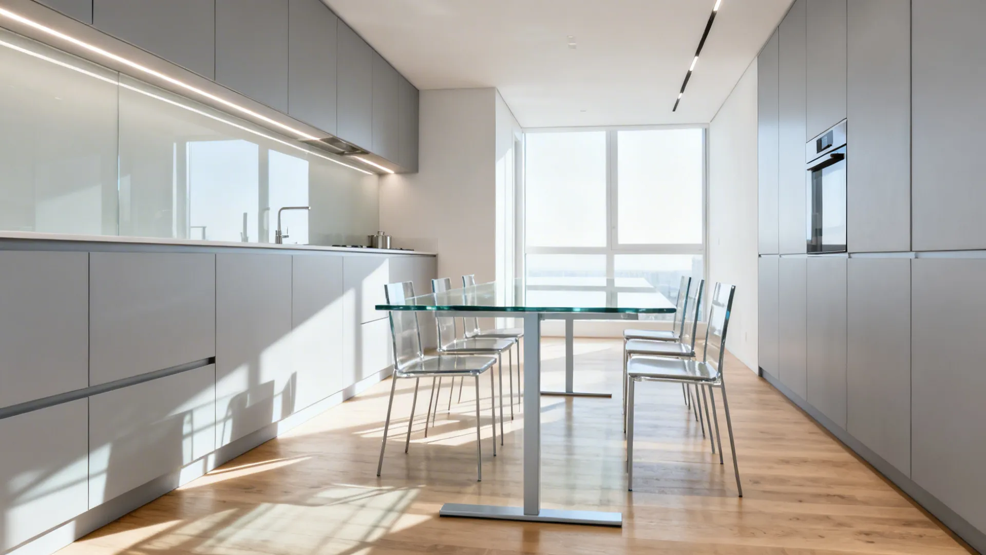 1) Minimalist Glass-Top with Slim Metal Base