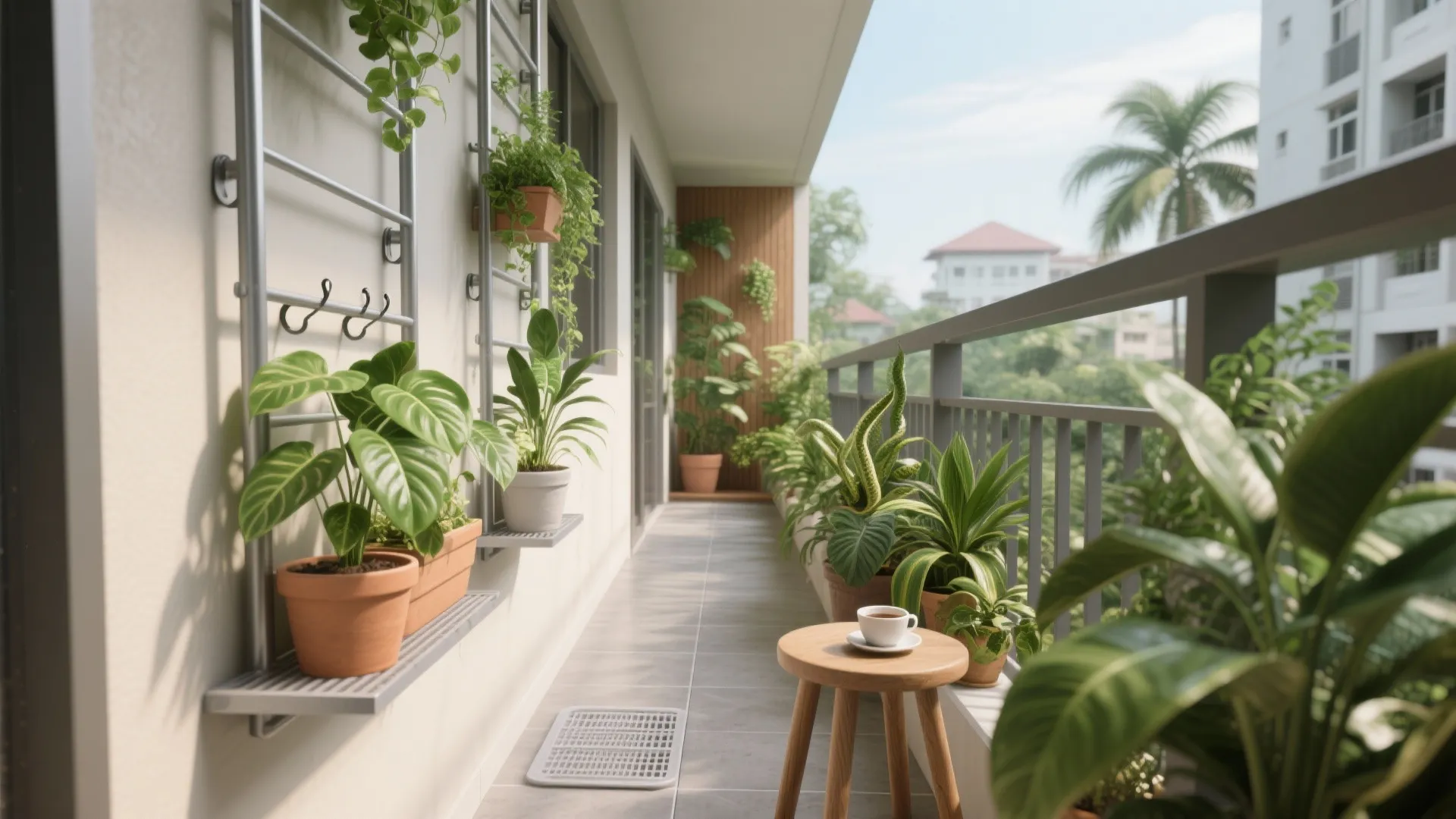 Tropical Minimalist Greenery and Slim Storage